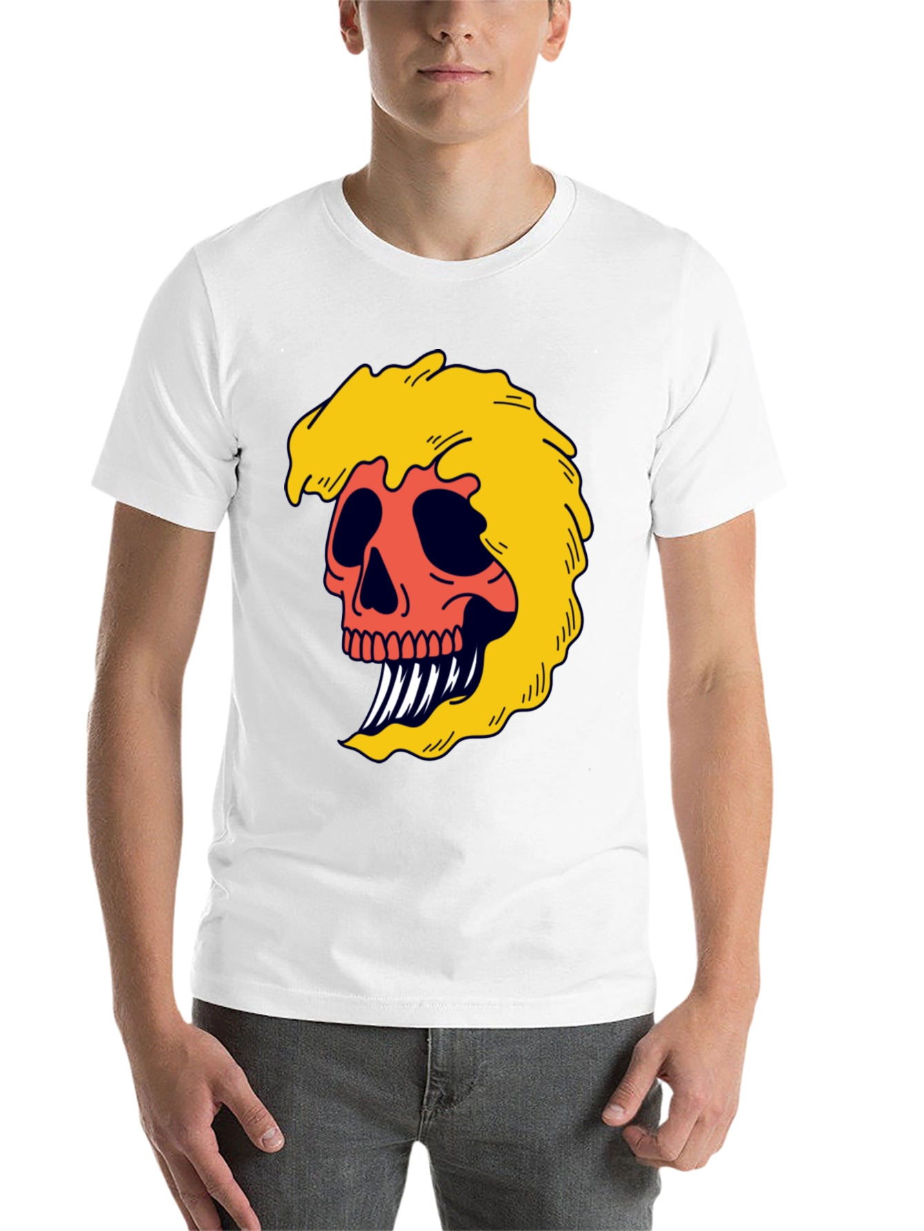 Black Skull Graphic Tee - Bold & Edgy Black T-Shirt view 14