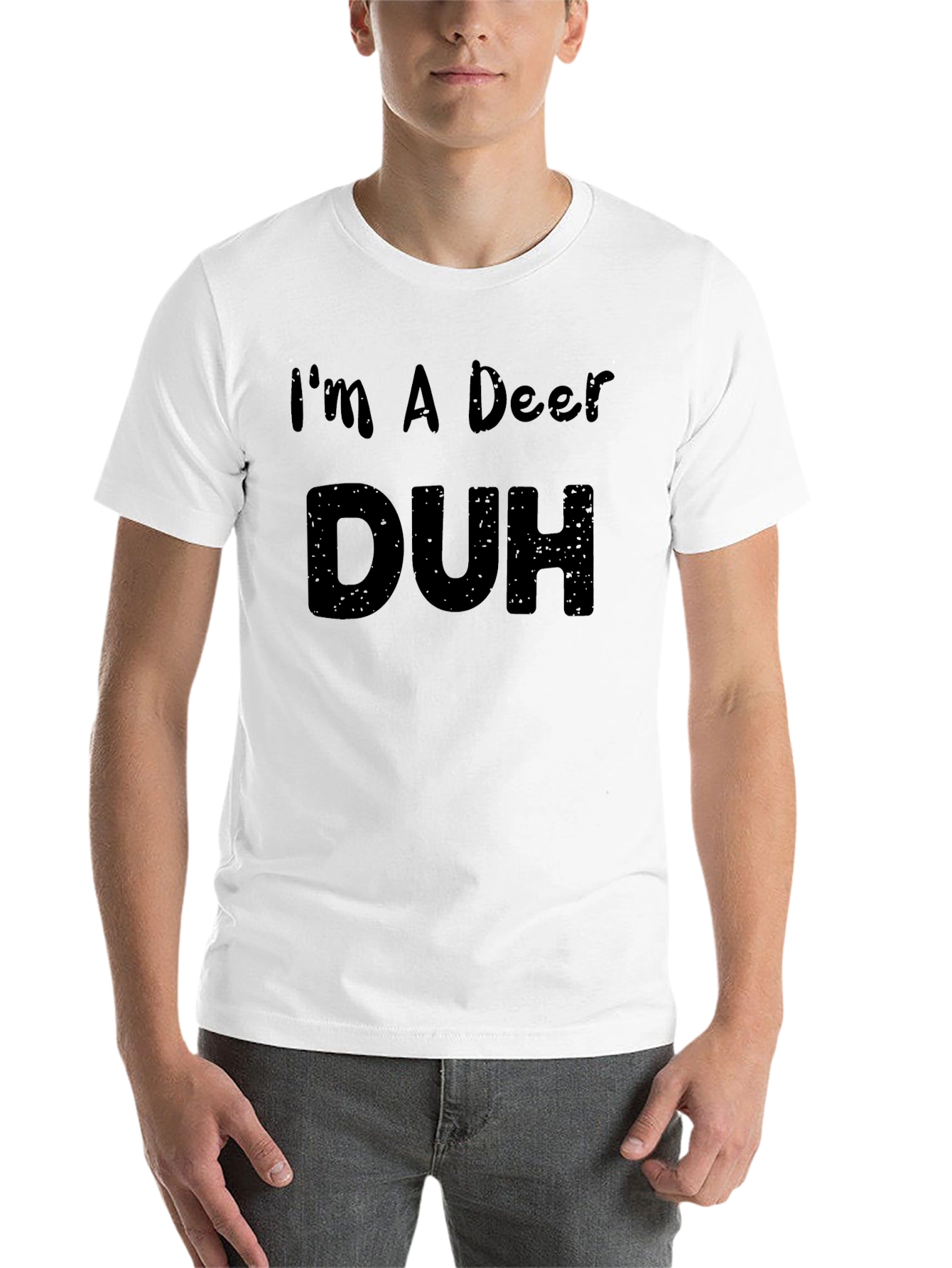 Black I'm A Deer Duh Black T-Shirt view 14