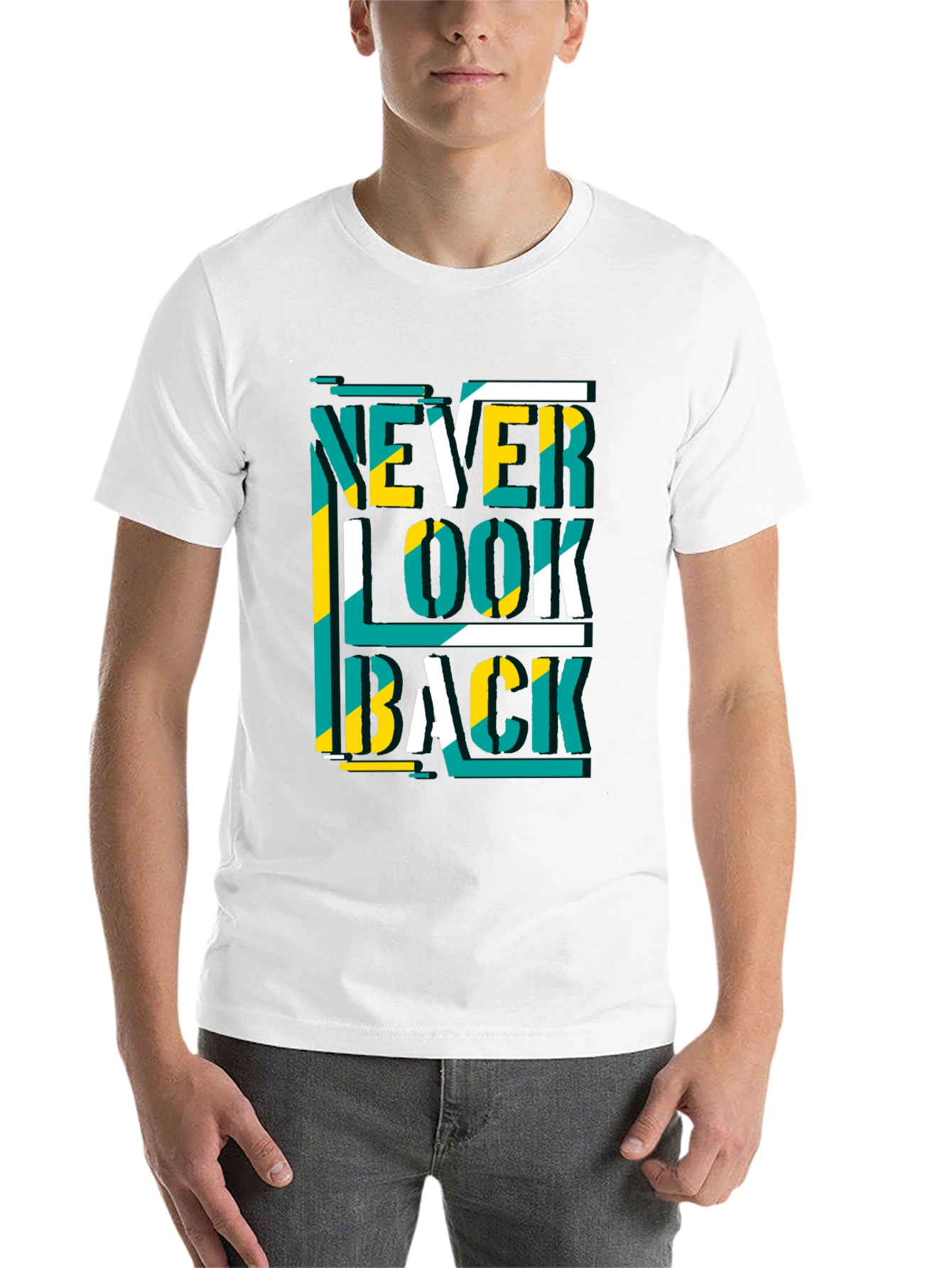Black Never Look Back Graphic Print Black Tee view 14