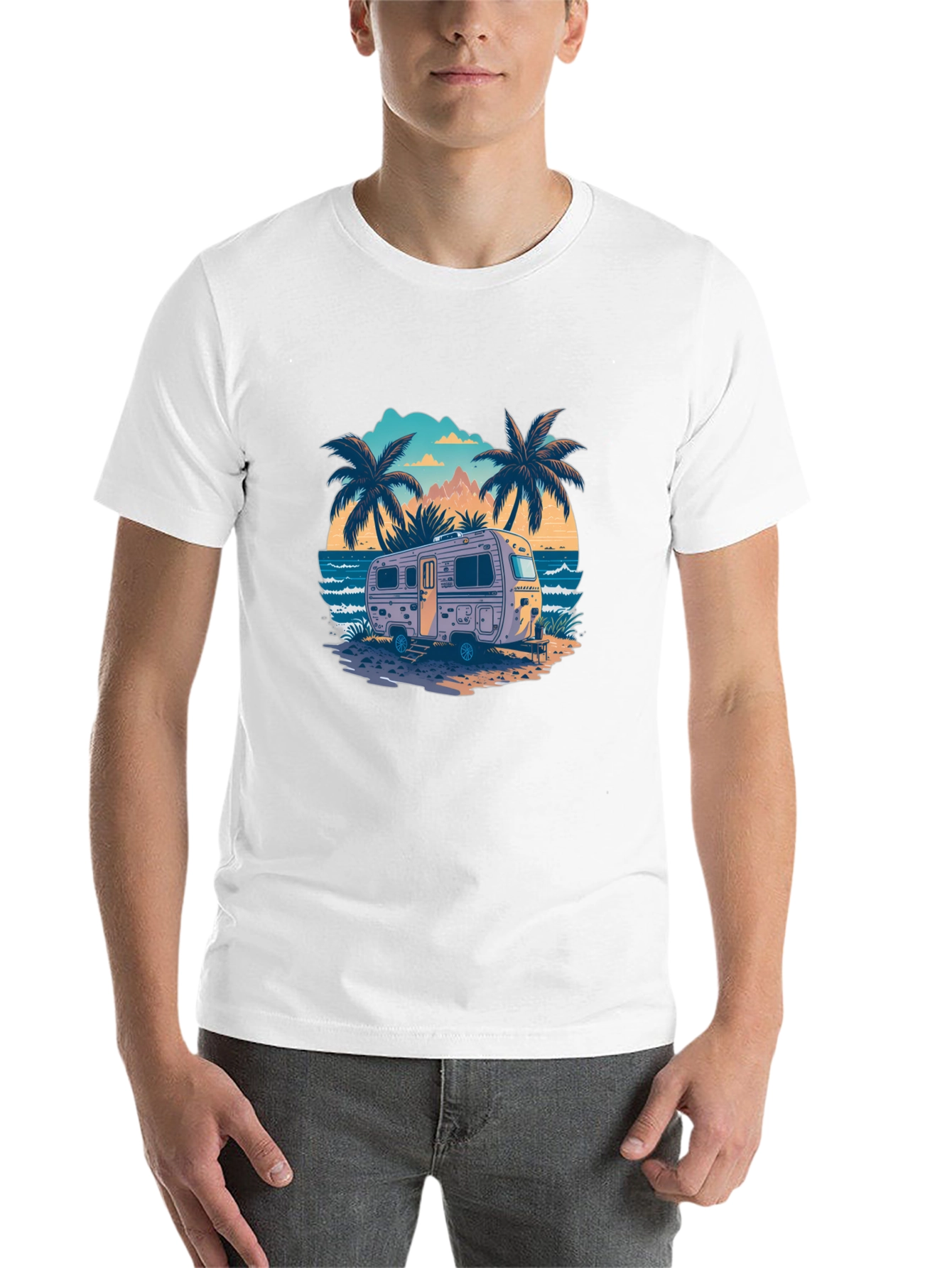 Black Beach Camping RV T-Shirt - Vacation Vibes view 14