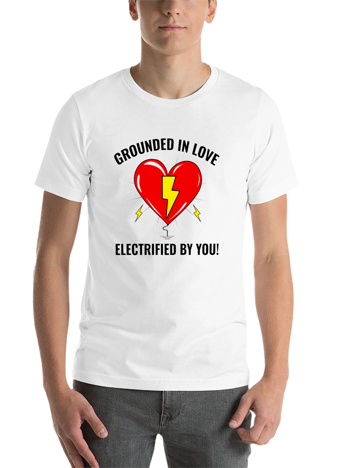 Black Grounded In Love T-Shirt - Electrified By You! Graphic Tee view 14