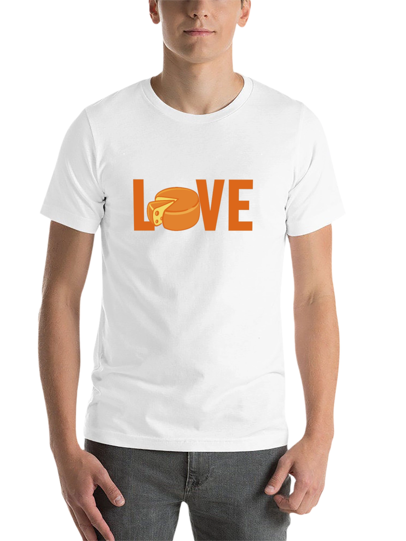 Black Love Cheese Graphic T-Shirt - Black Crew Neck view 14