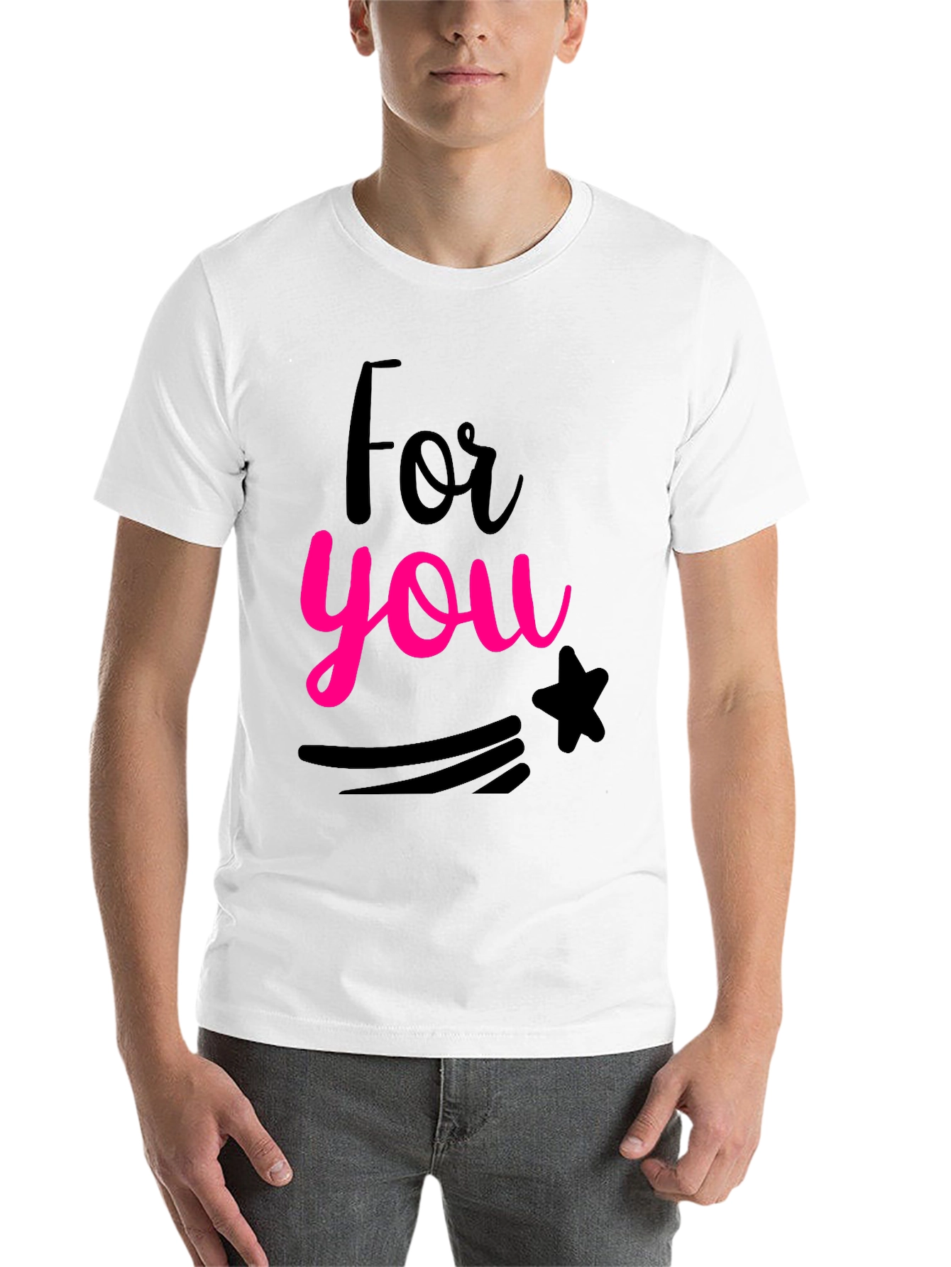 Black For You Graphic Print Black Crew Neck T-Shirt view 14