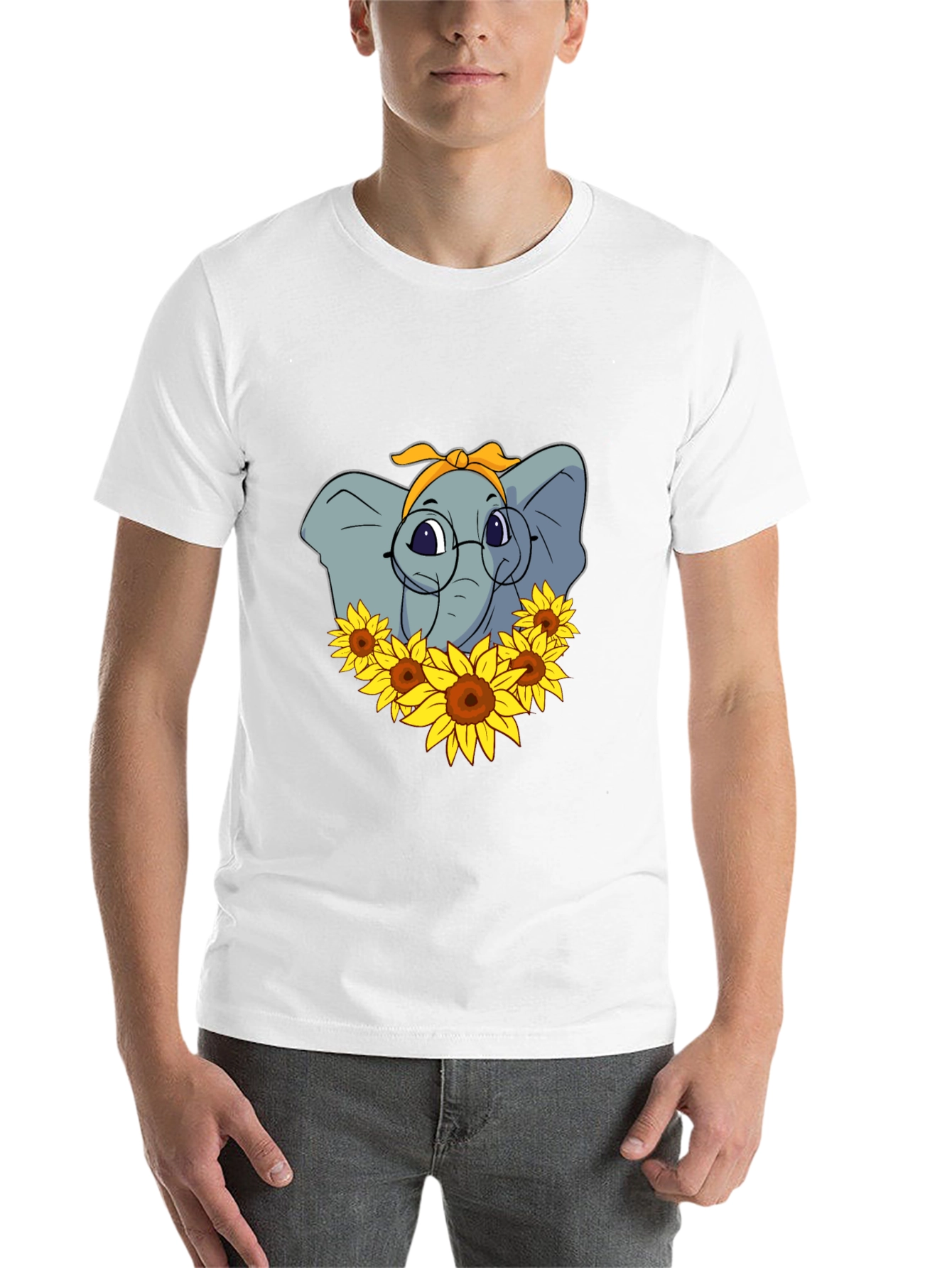 Black Elephant Sunflower T-Shirt - Stylish Graphic Tee view 14