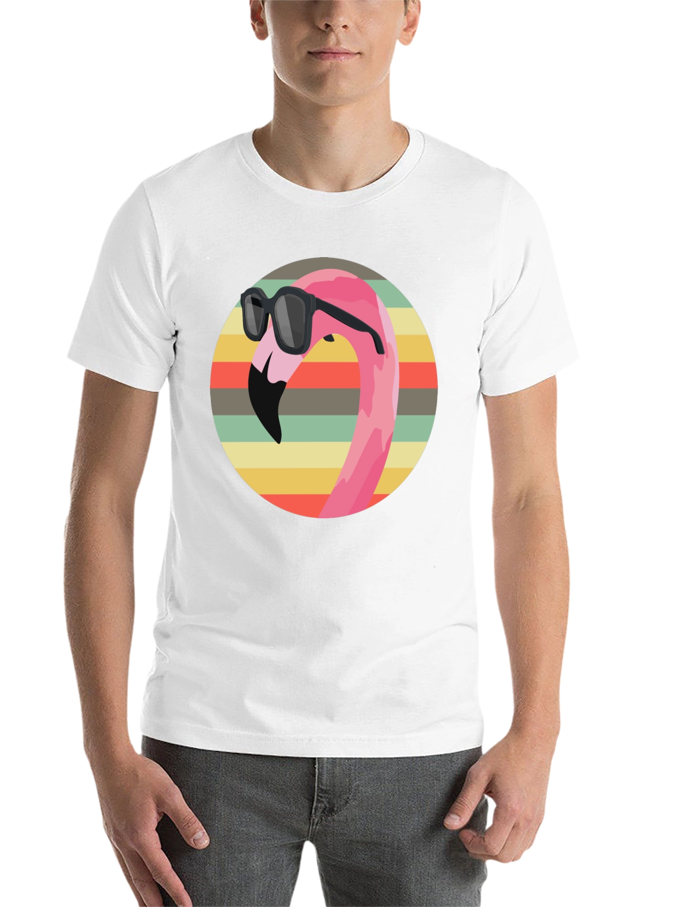 Black Cool Flamingo Graphic Tee - Retro Style view 14