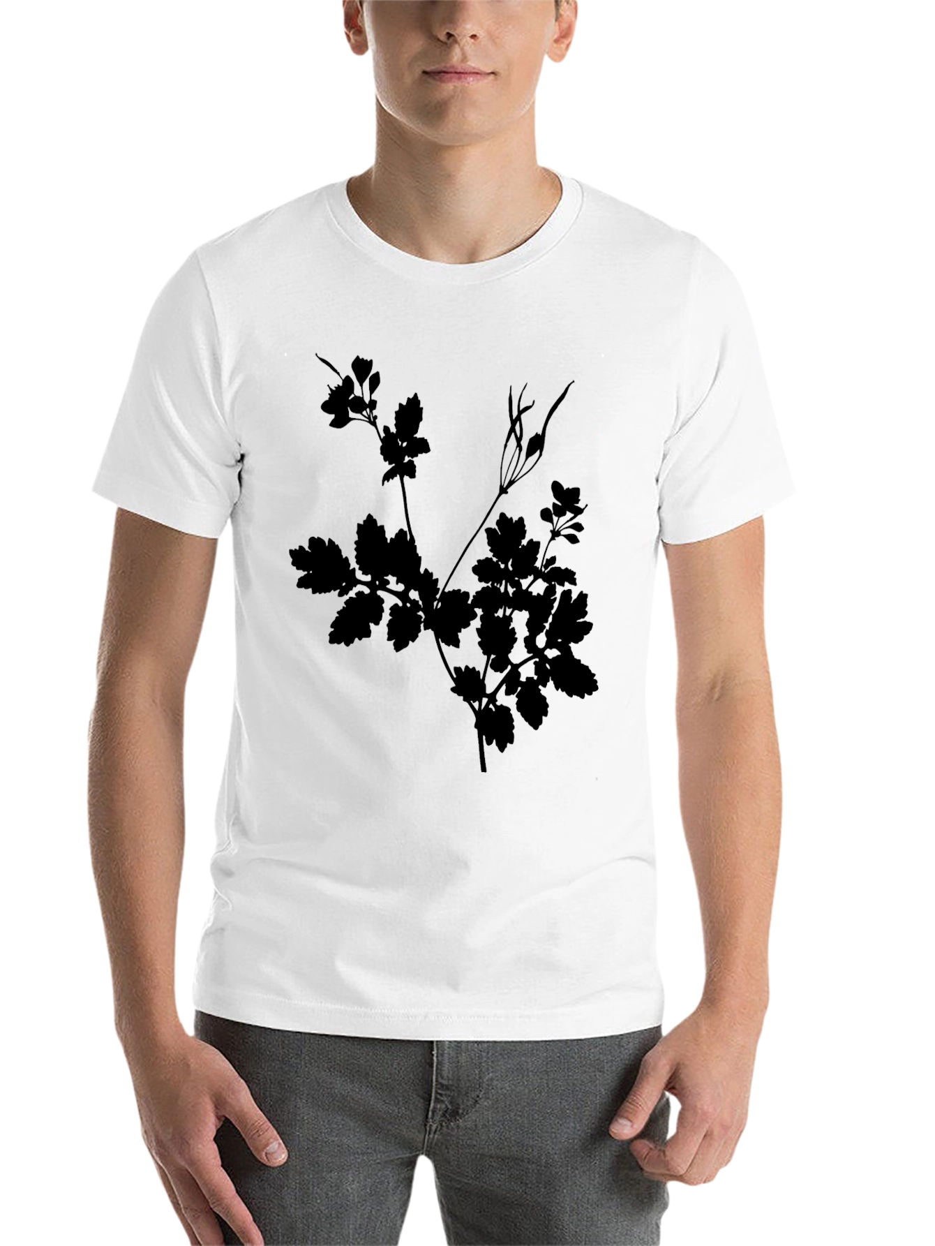 Black Botanical Silhouette Tee view 14