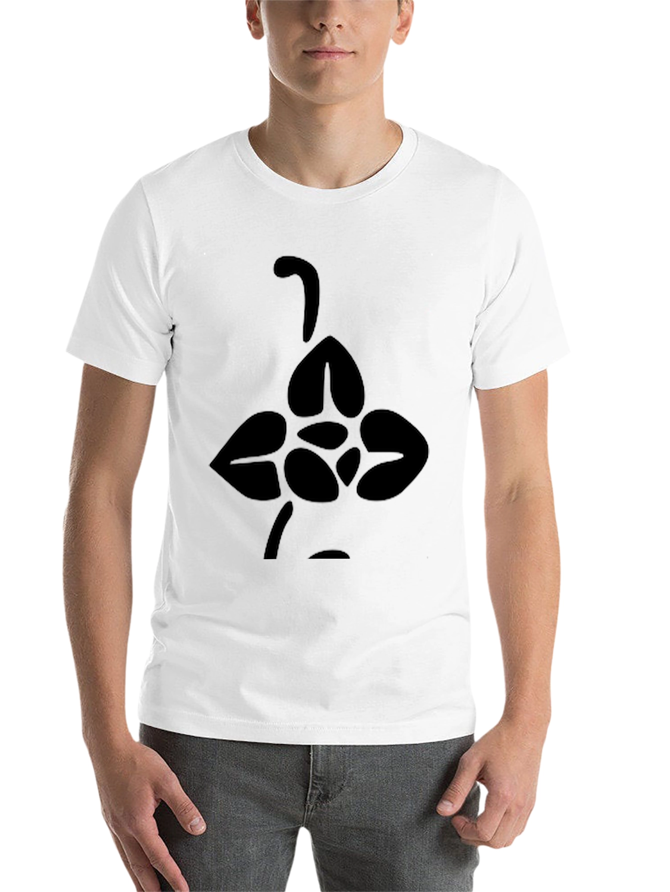 Black Black Tee with Abstract Floral Design view 14