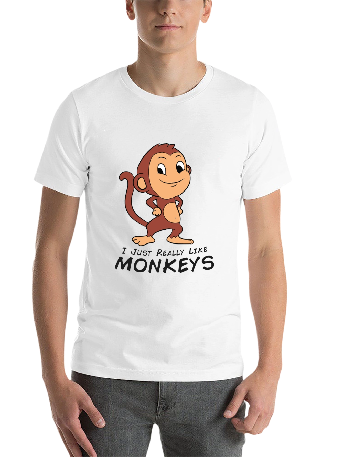 Black Monkey Cartoon Graphic Black Tee view 14