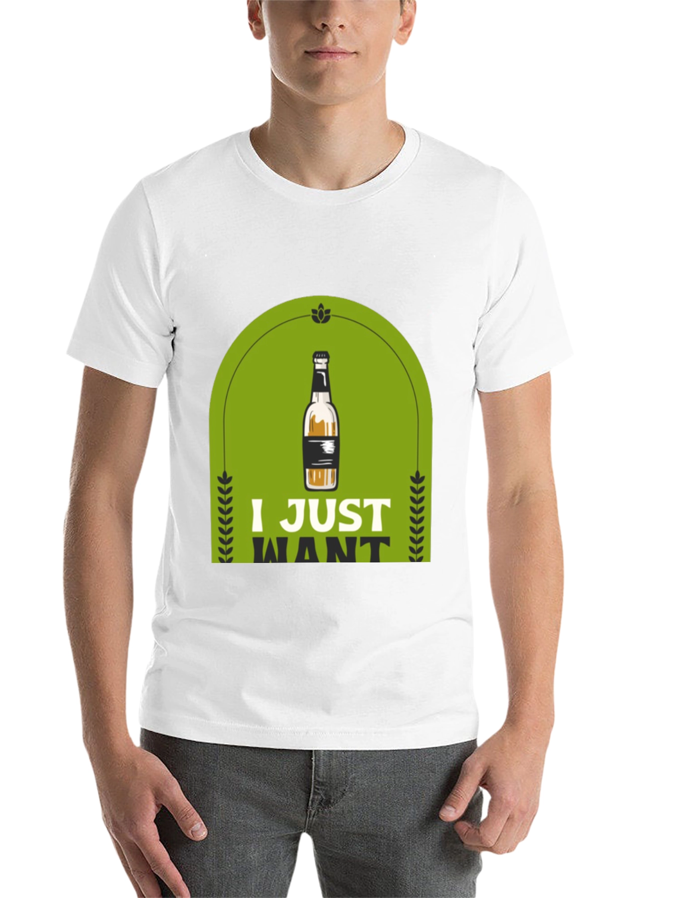 Black I Just Want Beer T-Shirt view 14