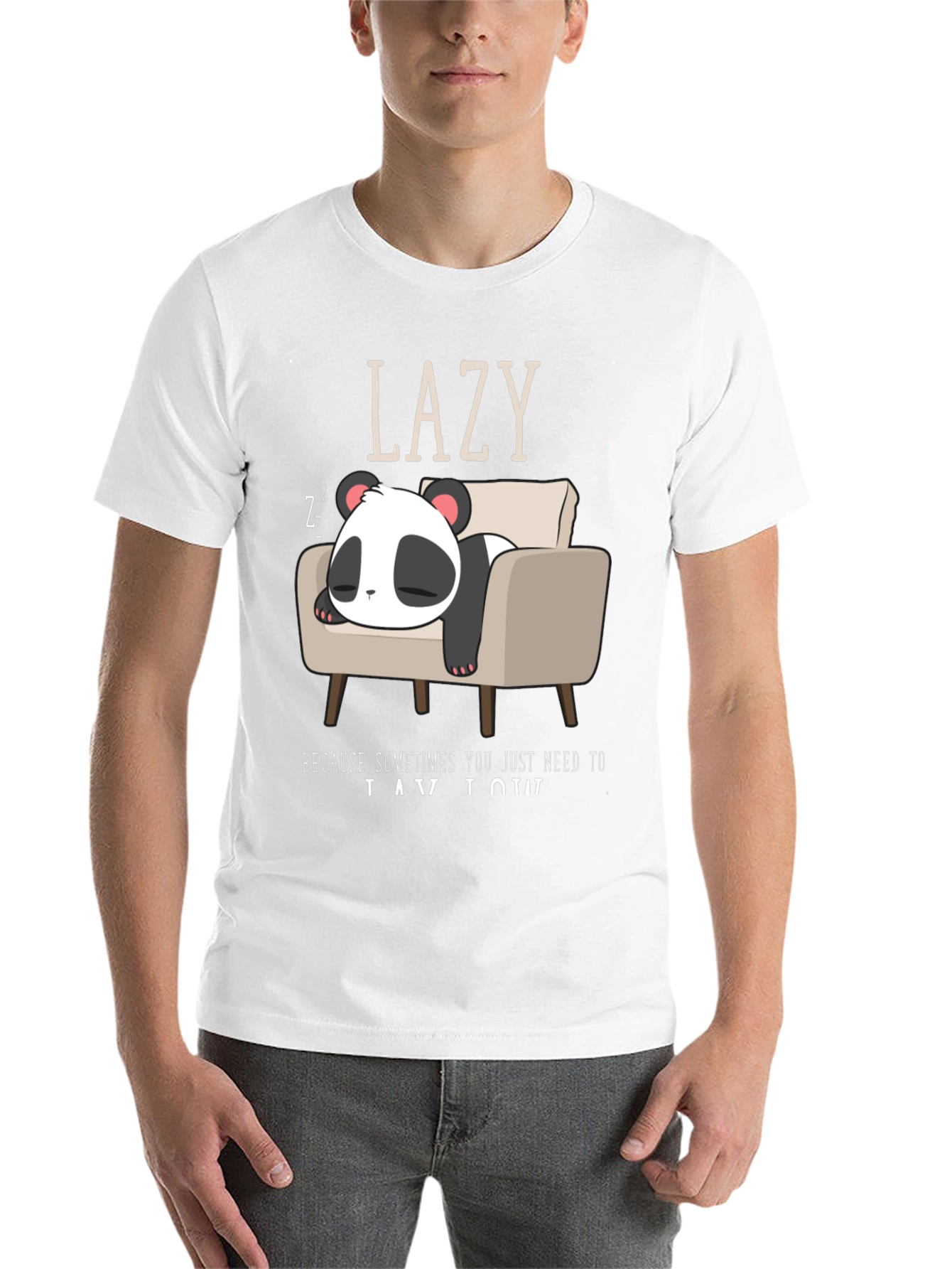Black Lazy Panda Graphic Tee - Relaxed Fit, Soft Cotton view 14