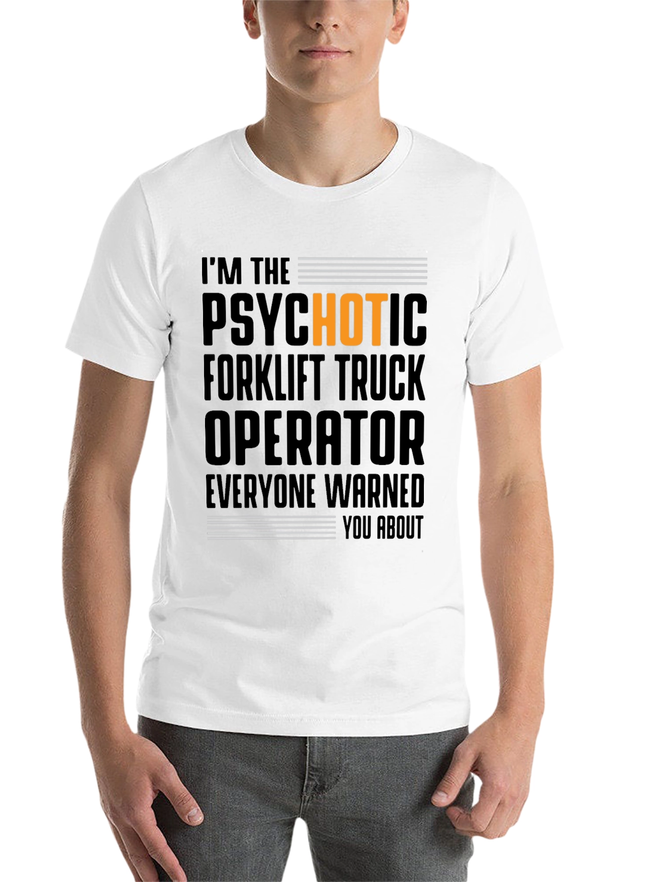 Black Psychotic Forklift Truck Operator Graphic T-Shirt view 14