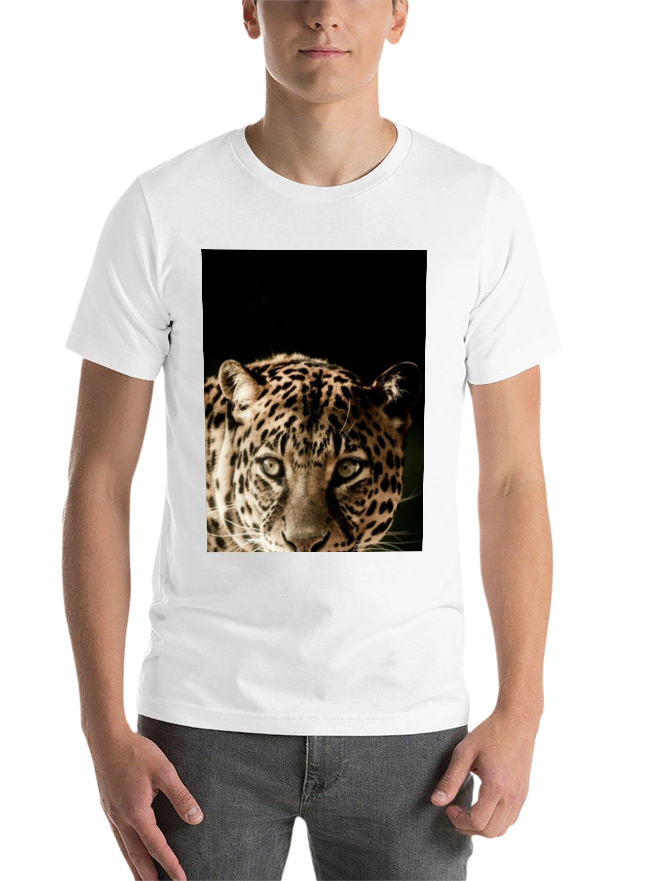 Black Leopard Graphic Print Black T-Shirt view 14