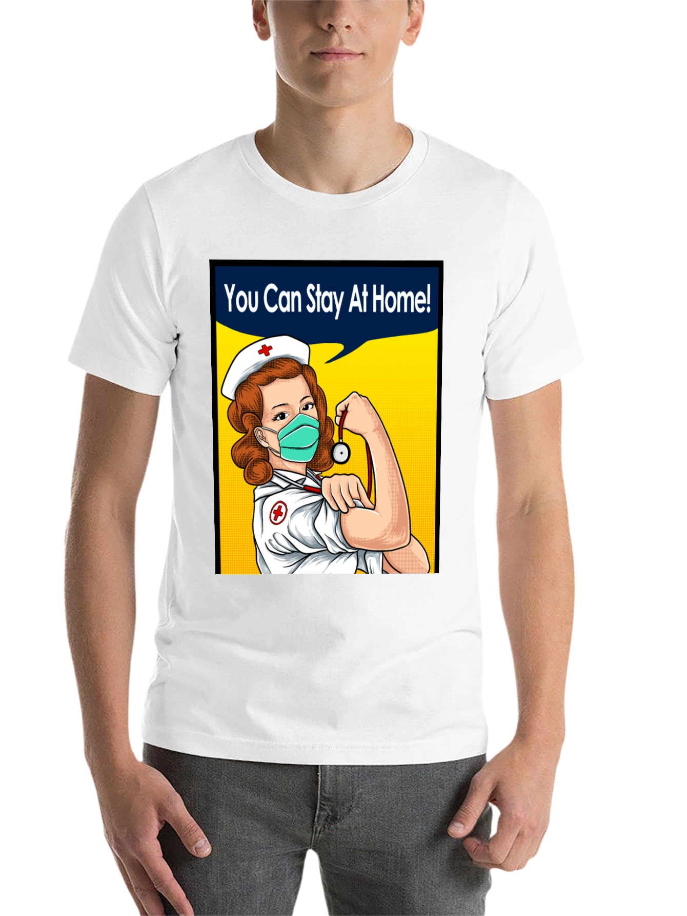 Black Essential Worker T-Shirt: Nurse Power! view 14