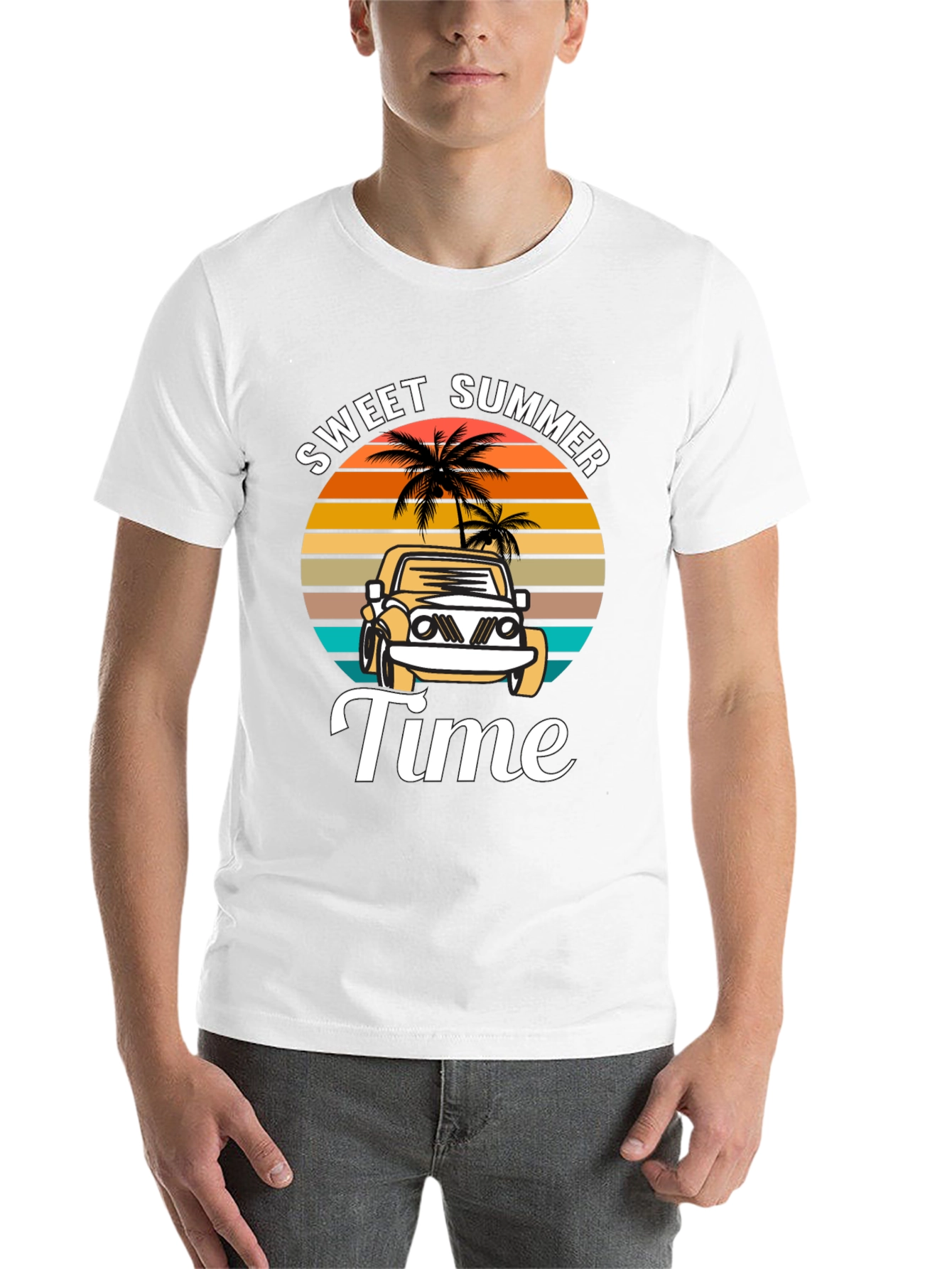 Black Sweet Summer Time Black Graphic T-Shirt view 14
