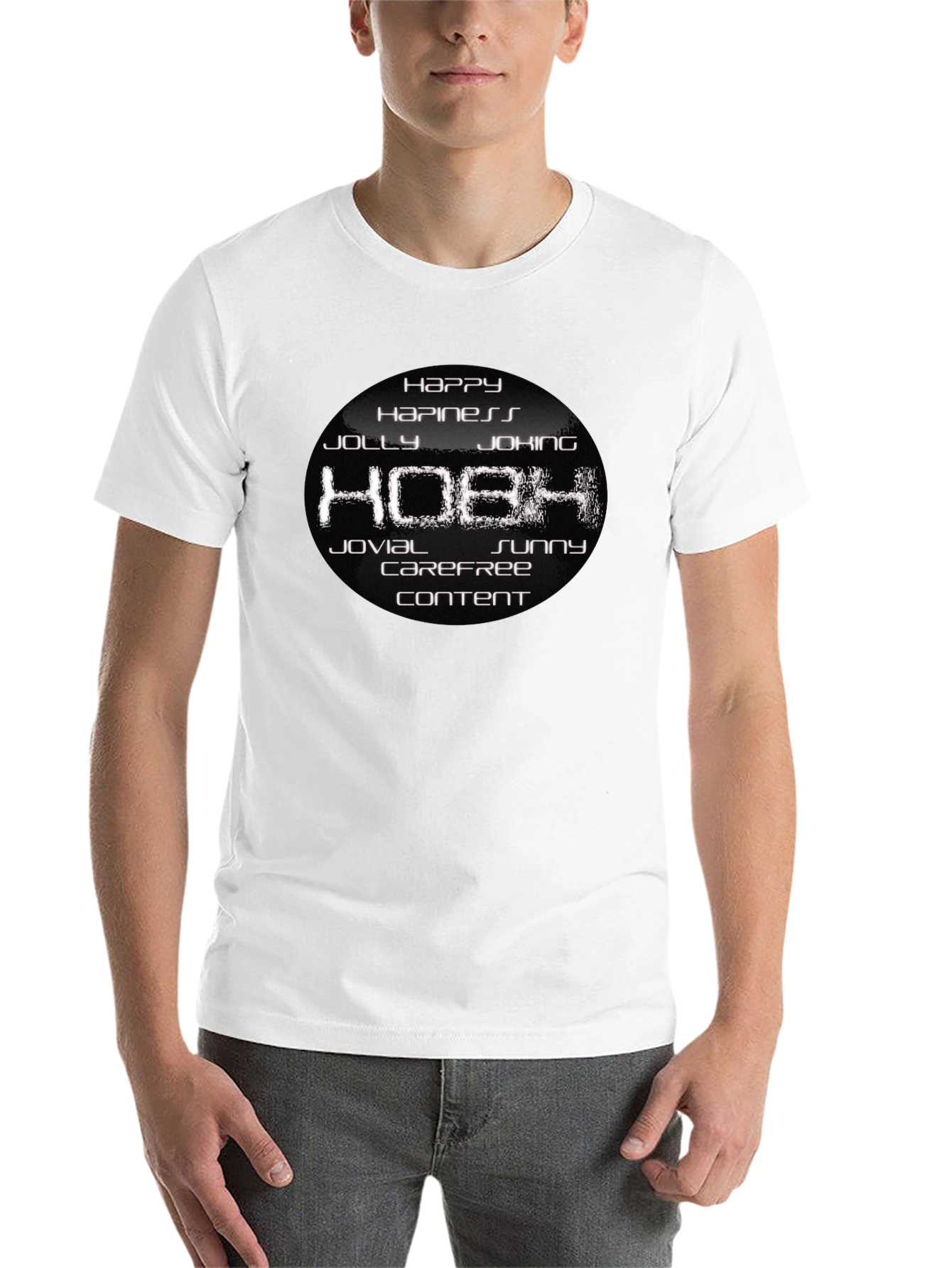 Black Happy Hobh Graphic T-Shirt - Soft Cotton Blend view 14