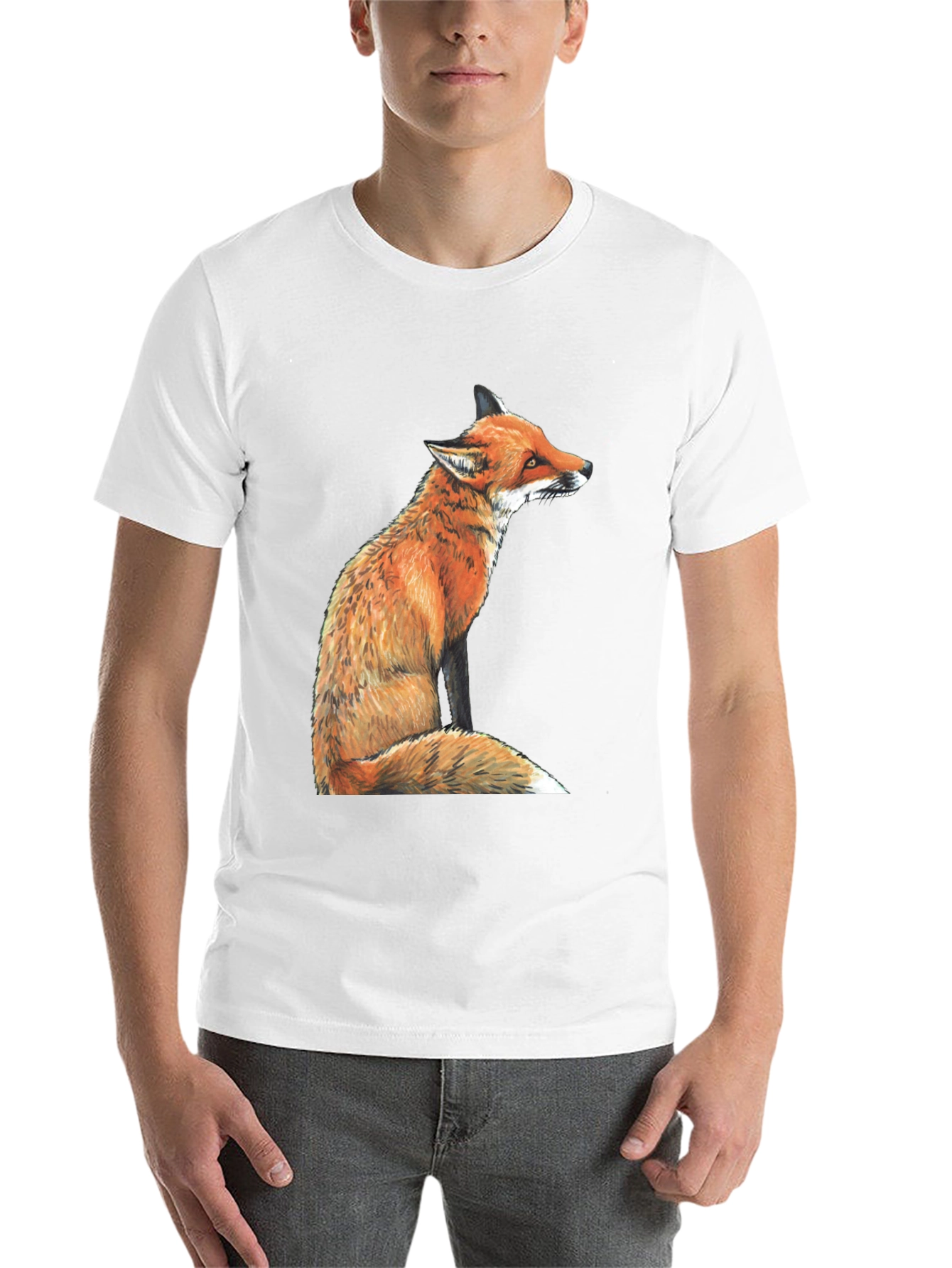Black Fox Graphic T-Shirt - Unisex Black Tee view 14