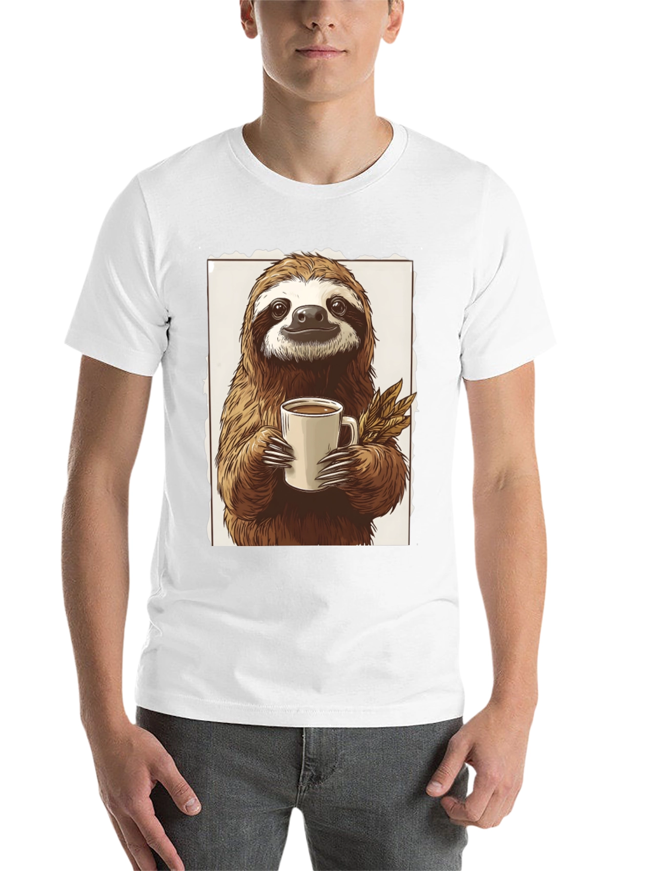 Black Sloth Coffee Lover Graphic Tee view 14
