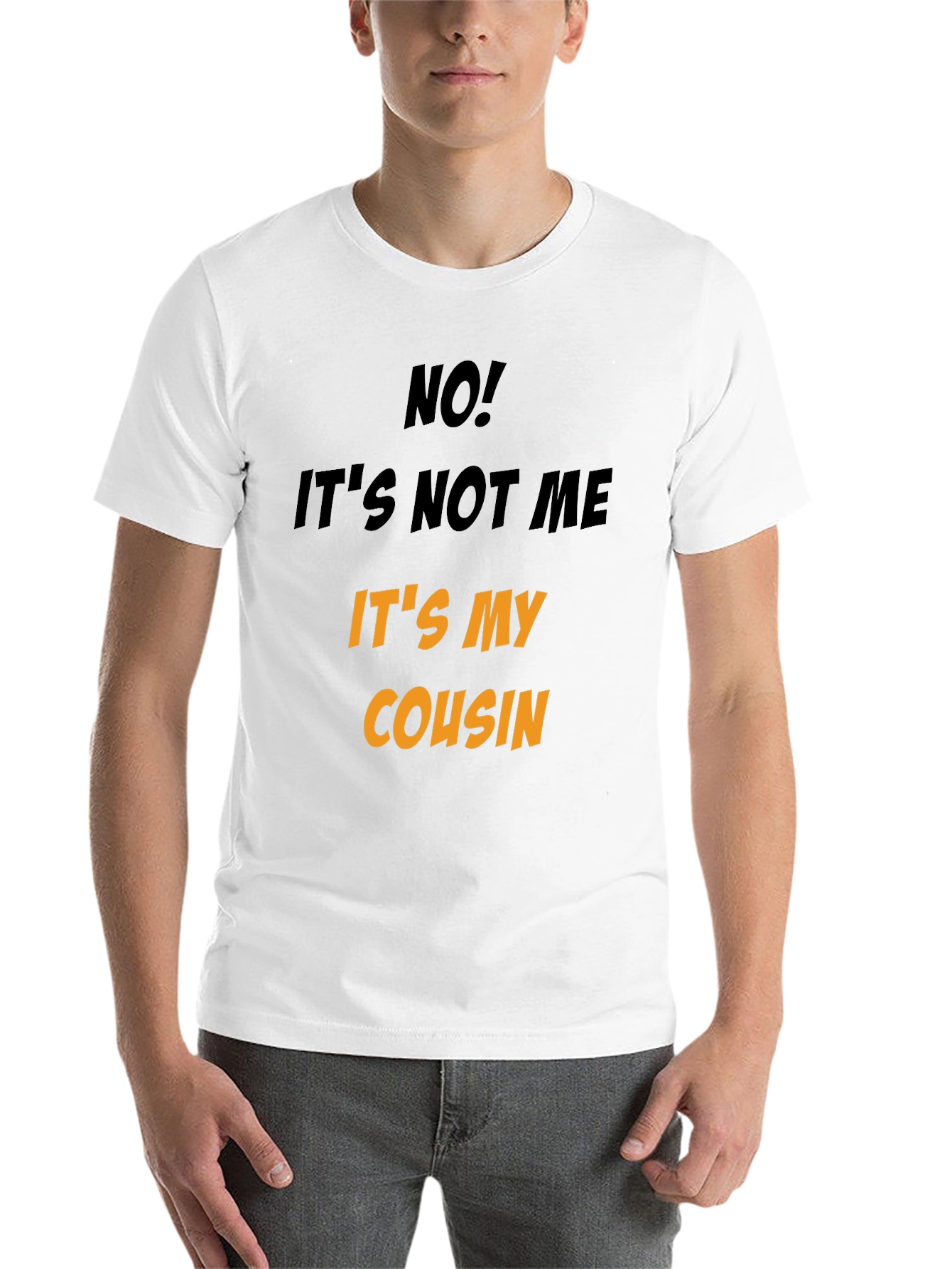 Black Funny "It's My Cousin" Graphic Tee view 14