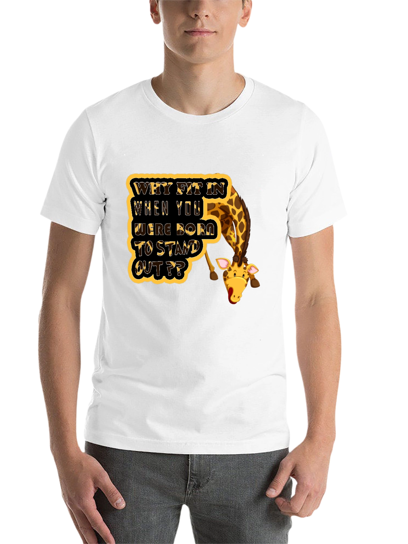 Black Stand Out Giraffe T-Shirt view 14