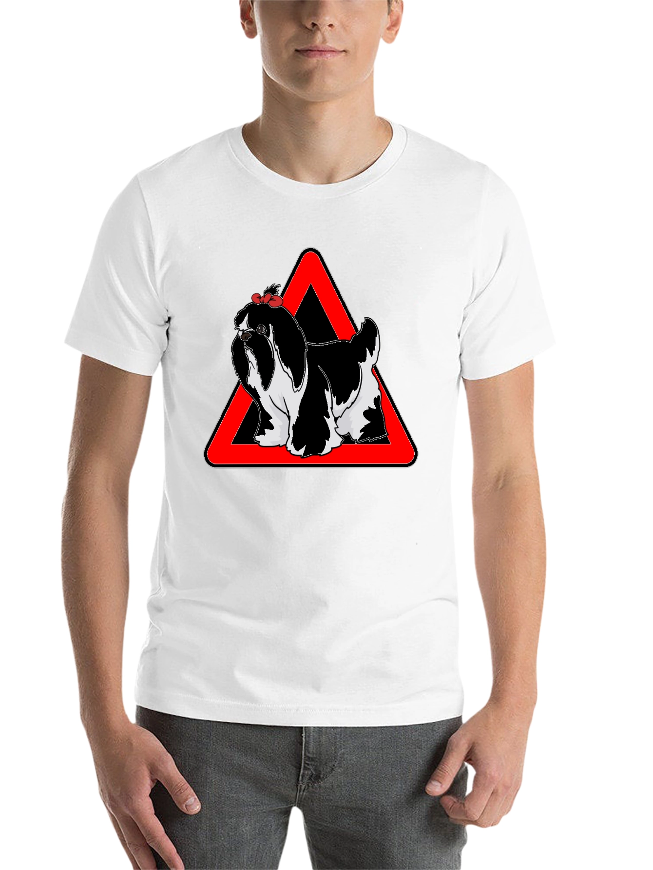 Black Dog Warning T-Shirt, Graphic Tee, Novelty Shirt view 14