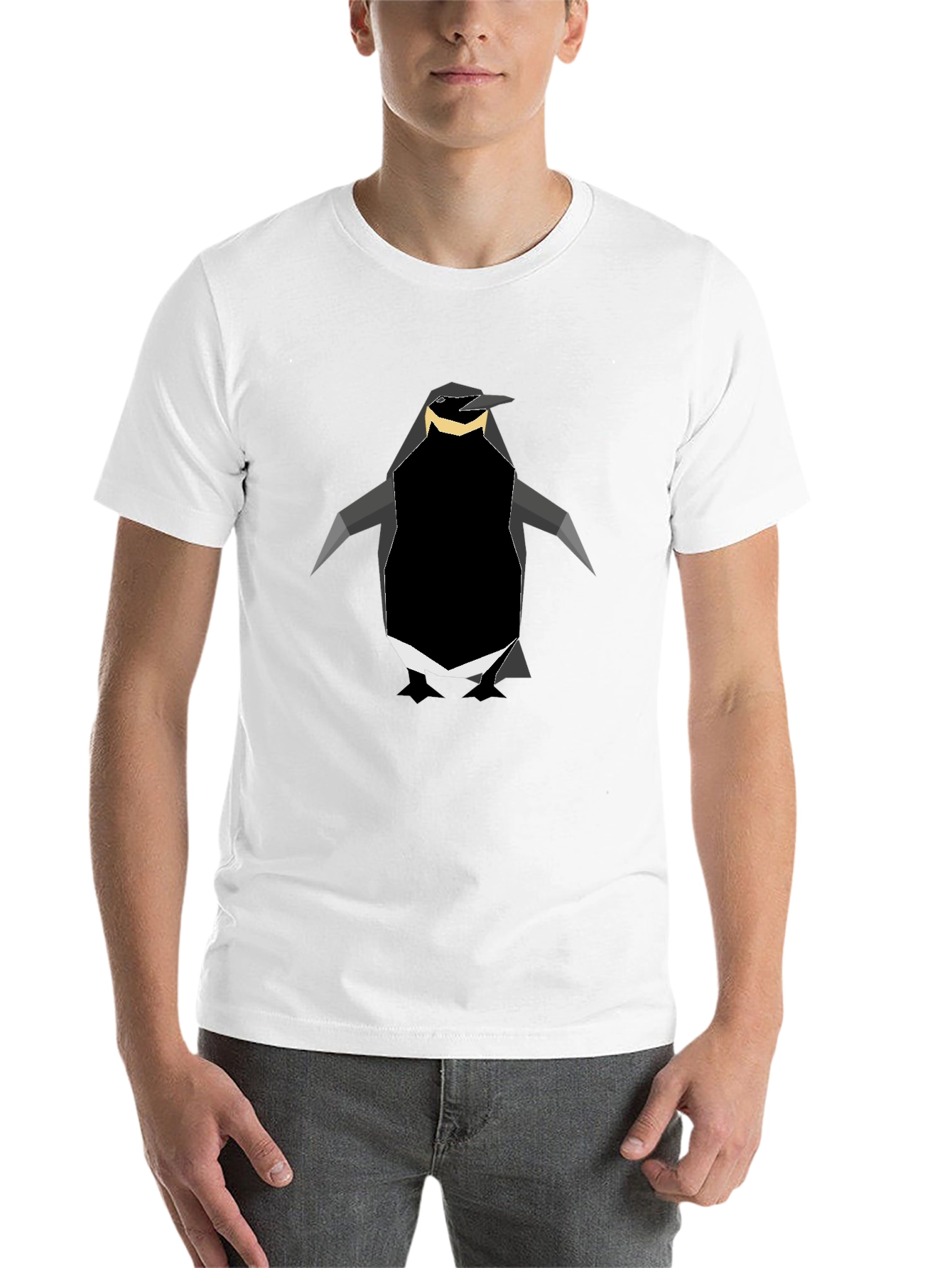 Black Geometric Penguin Graphic Tee - Black view 14