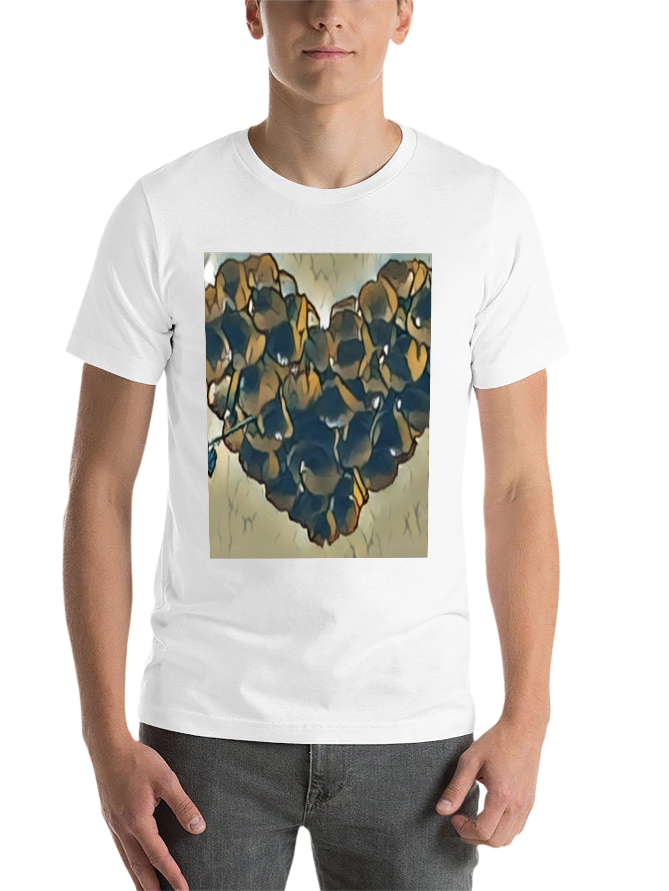 Black Floral Heart Graphic T-Shirt - Black view 14