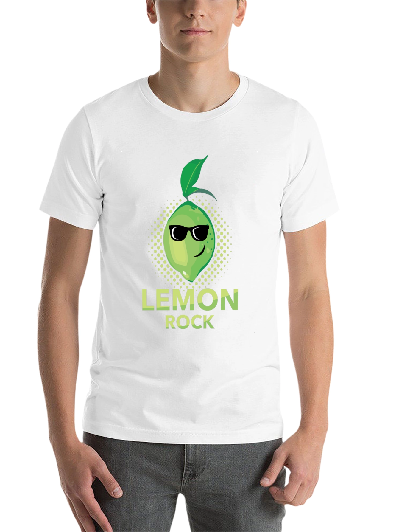 Black Lemon Rock Graphic Tee - Cool Fruit Design T-Shirt view 14
