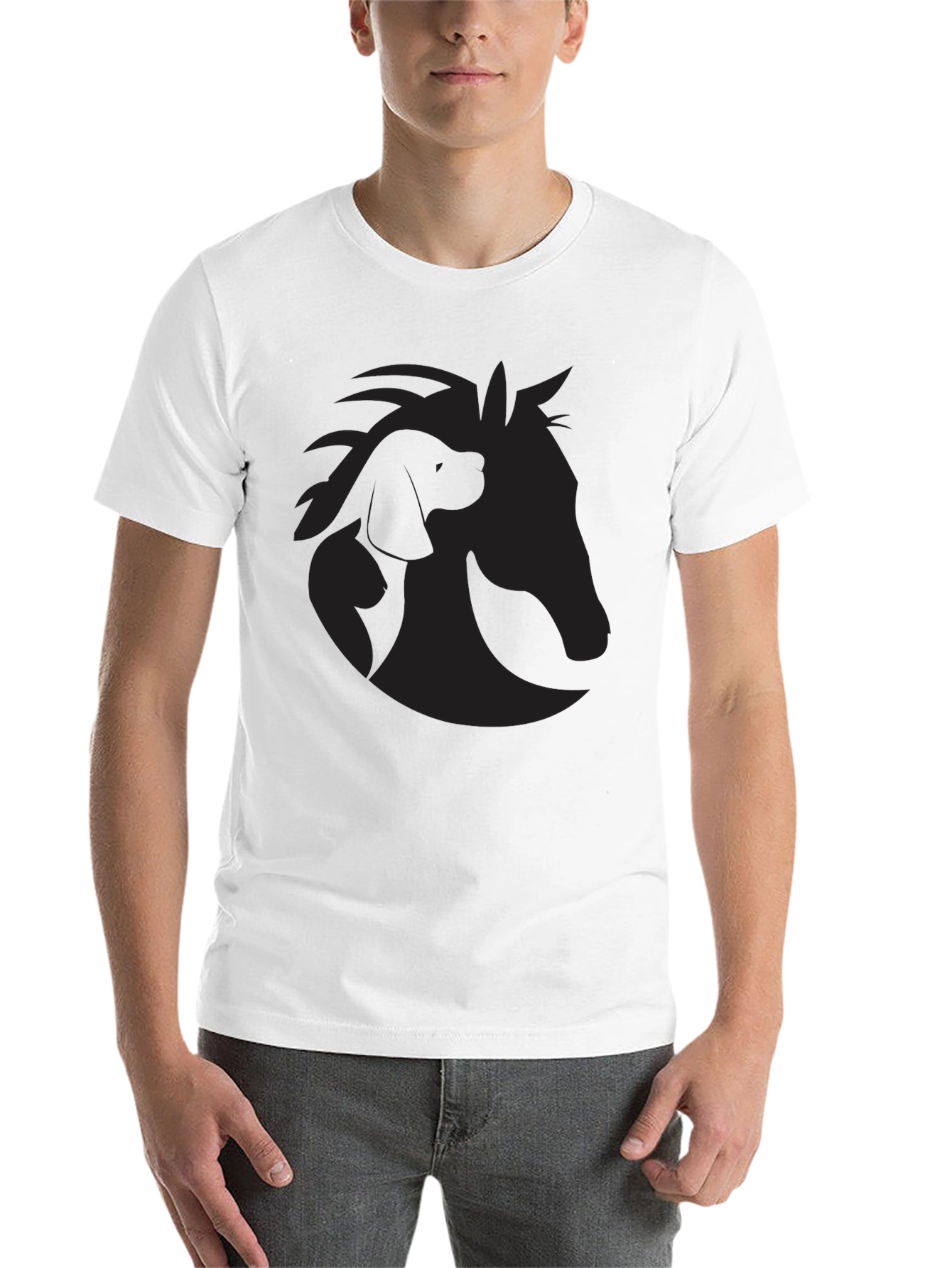 Black Equine & Canine Silhouette Graphic Tee view 14