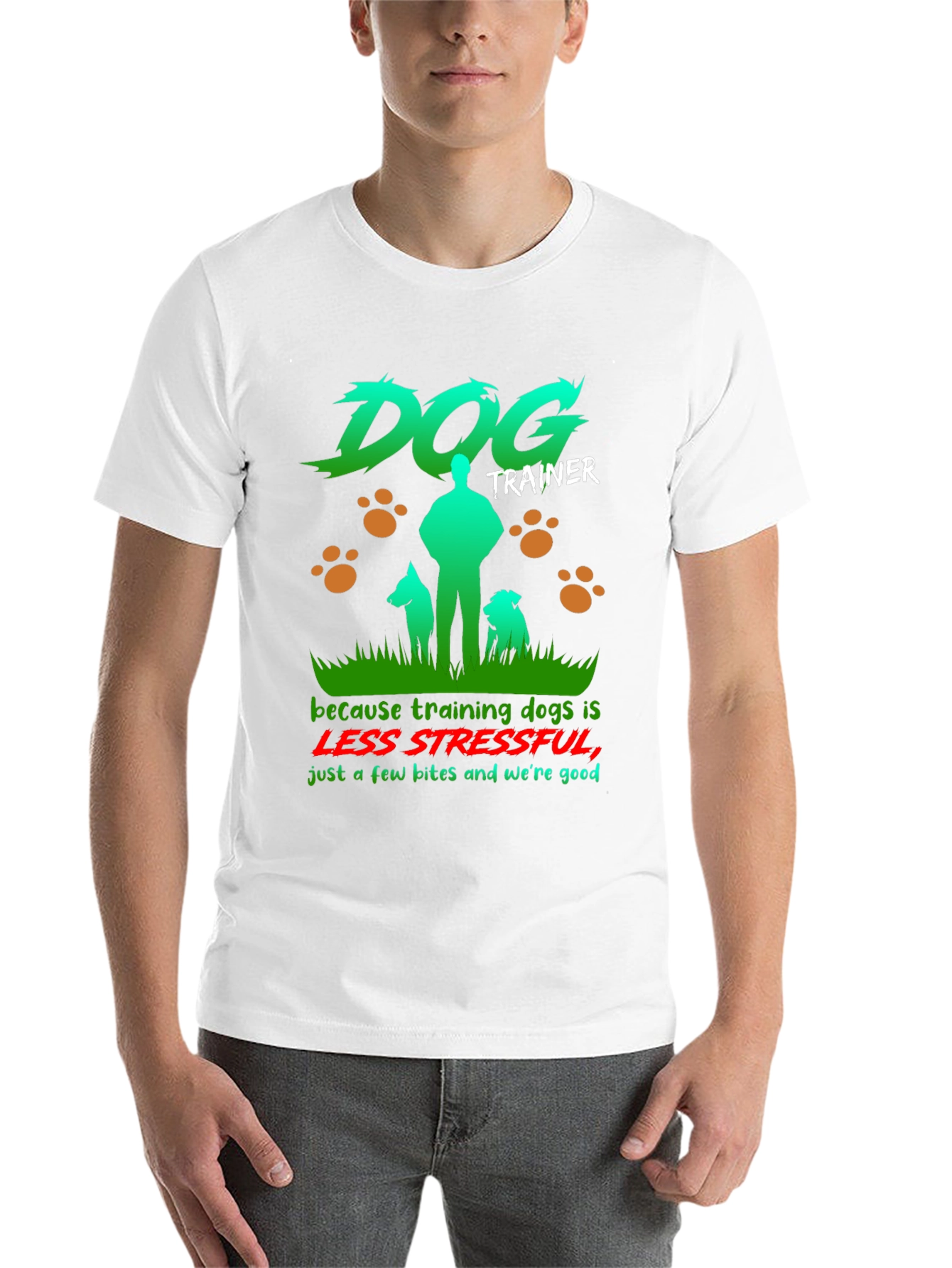 Black Dog Trainer T-Shirt - Less Stressful Funny Graphic Tee view 14