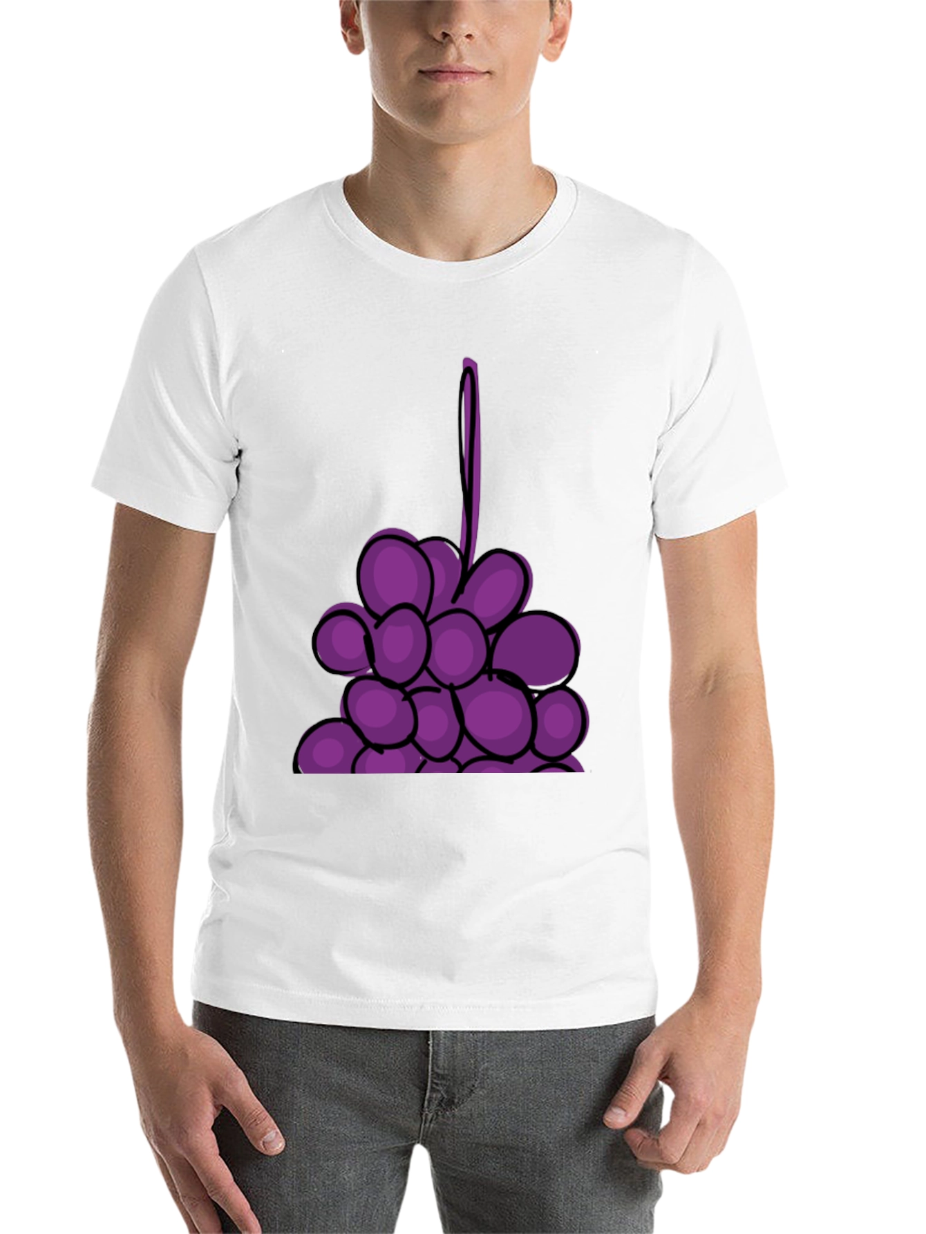 Black Grape Graphic Black T-Shirt - Fruit Lover's Tee view 14