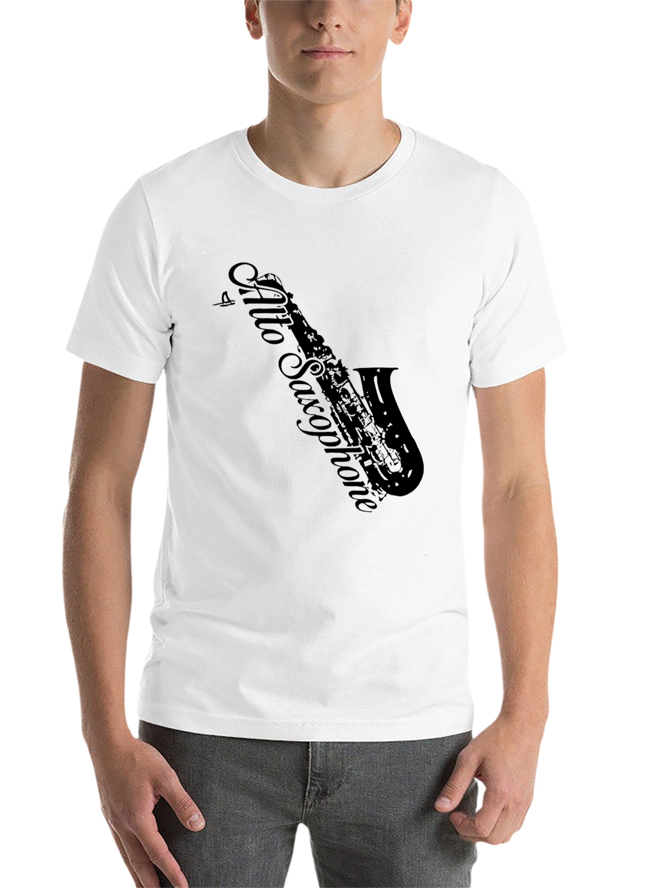 Black Alto Saxophone Graphic T-Shirt - Musician Tee view 14