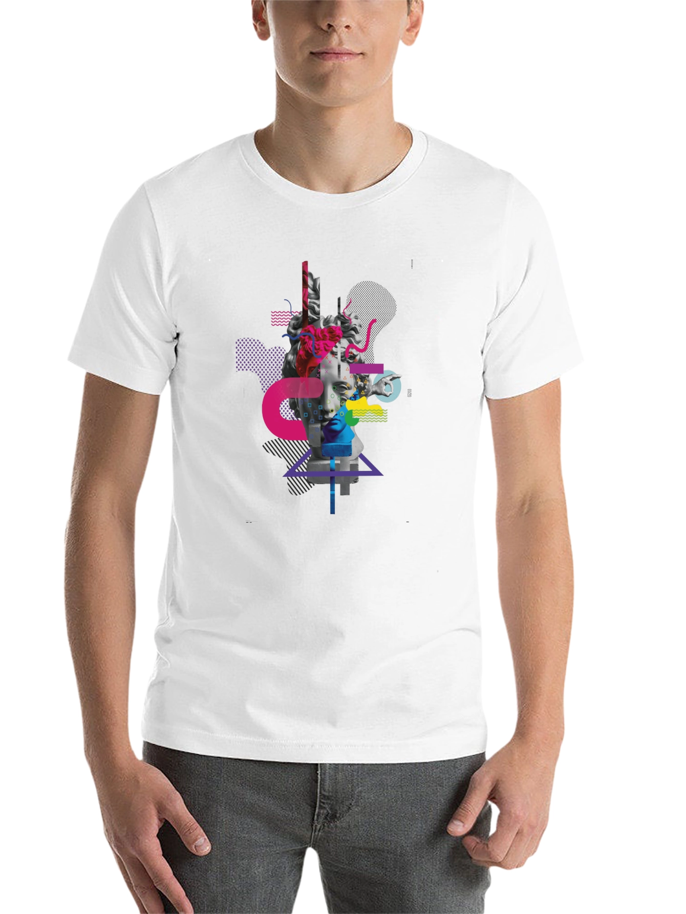 Black Abstract Statue Graphic Tee - Modern Art Shirt view 14