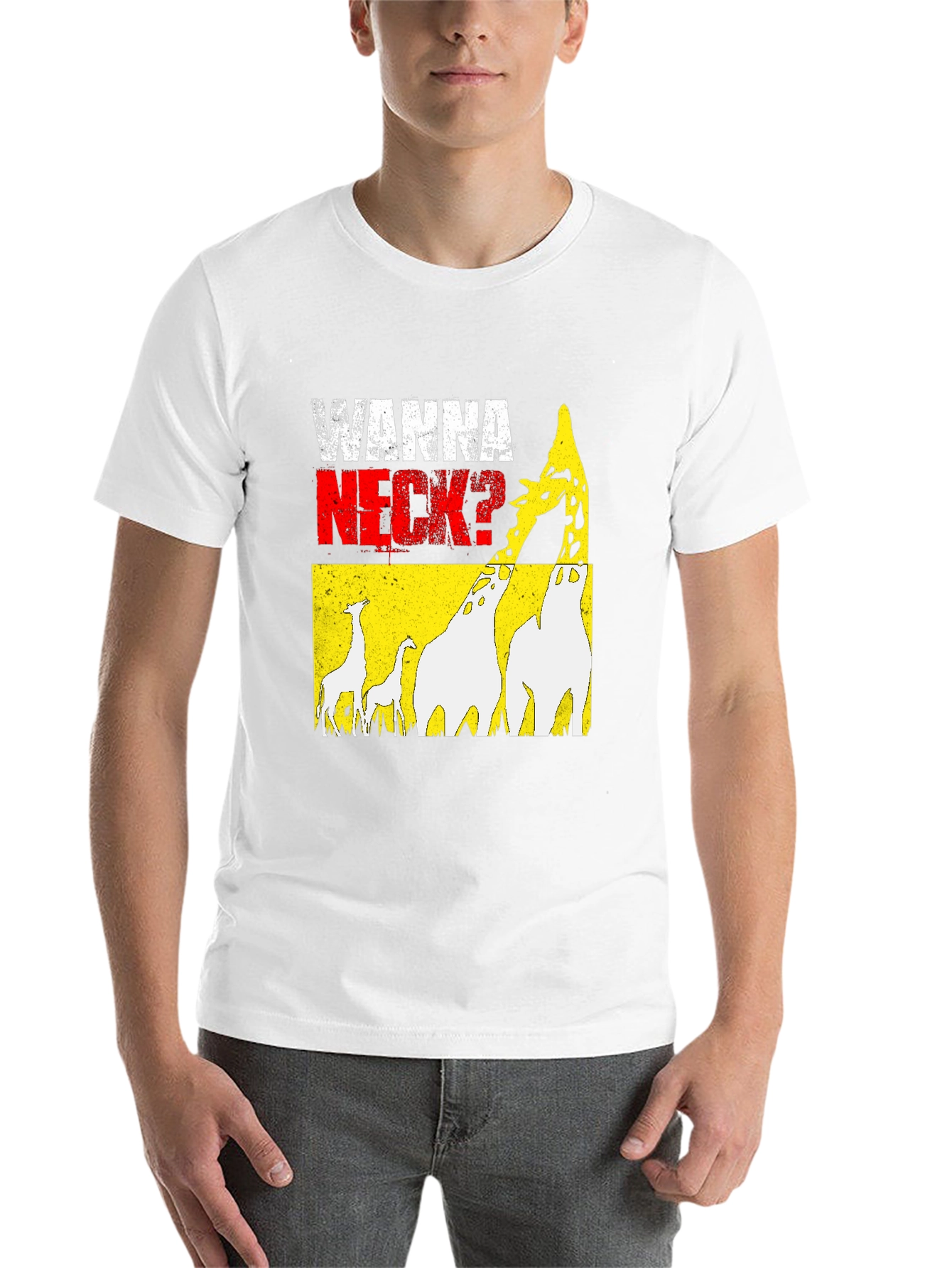 Black Wanna Neck? Giraffe Graphic Print Tee view 14