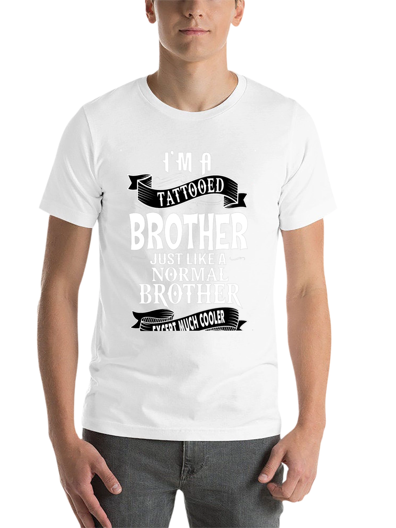 Black Tattooed Brother Graphic Tee - Cool Brother Shirt view 14