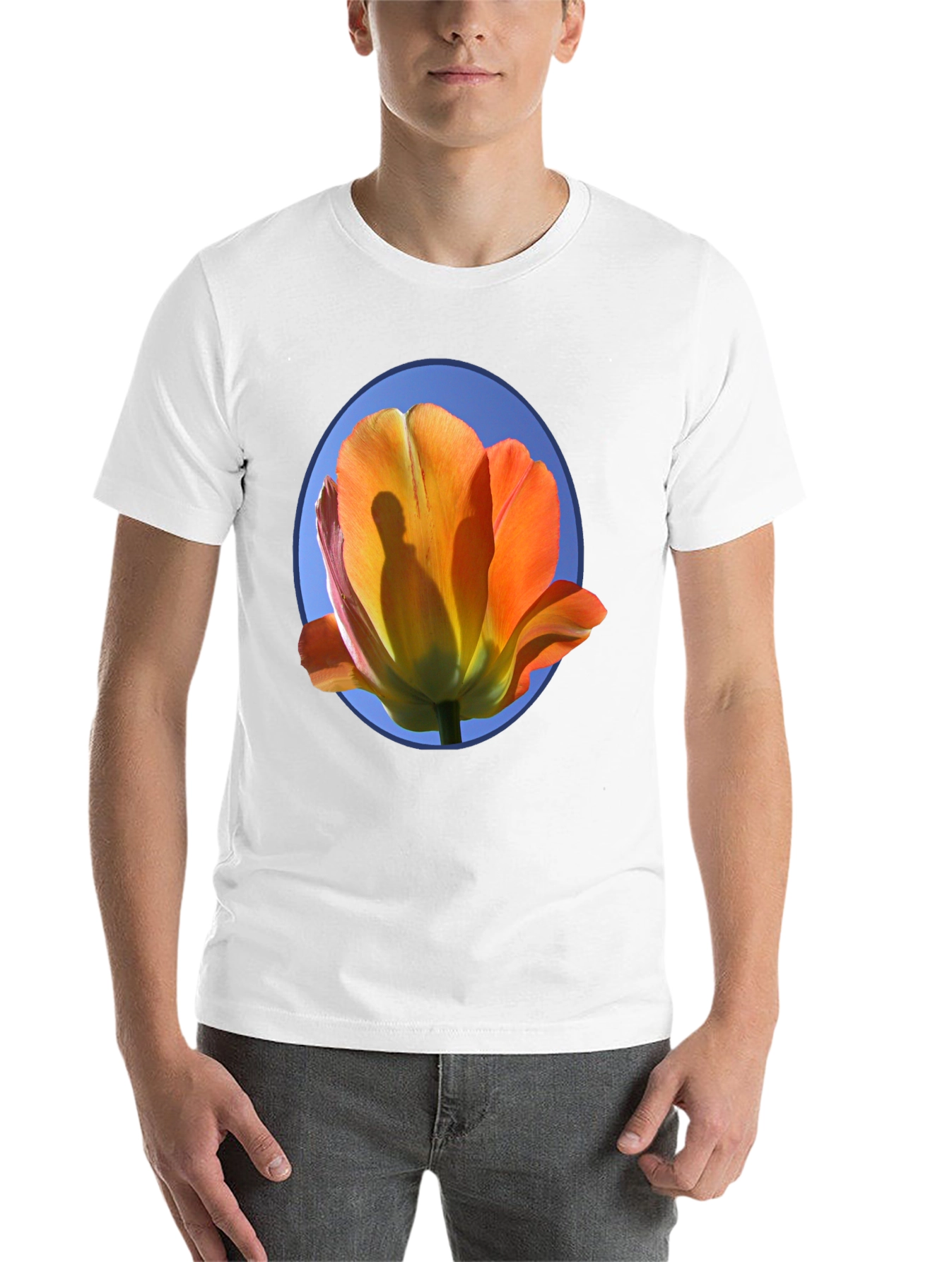 Black Floral Graphic Tee - Artistic Tulip Design view 14