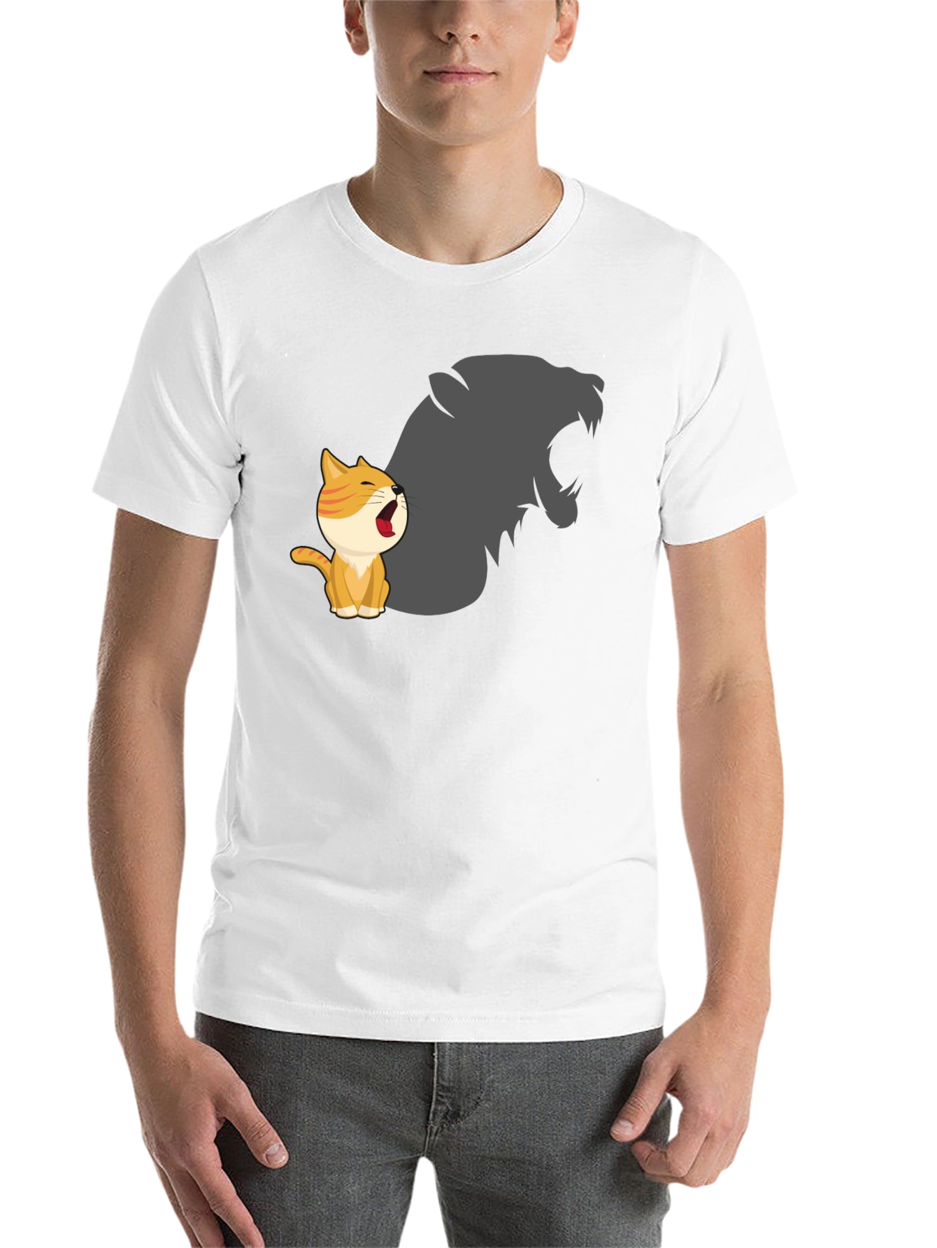 Black Cute Kitten Roar Graphic T-Shirt view 14