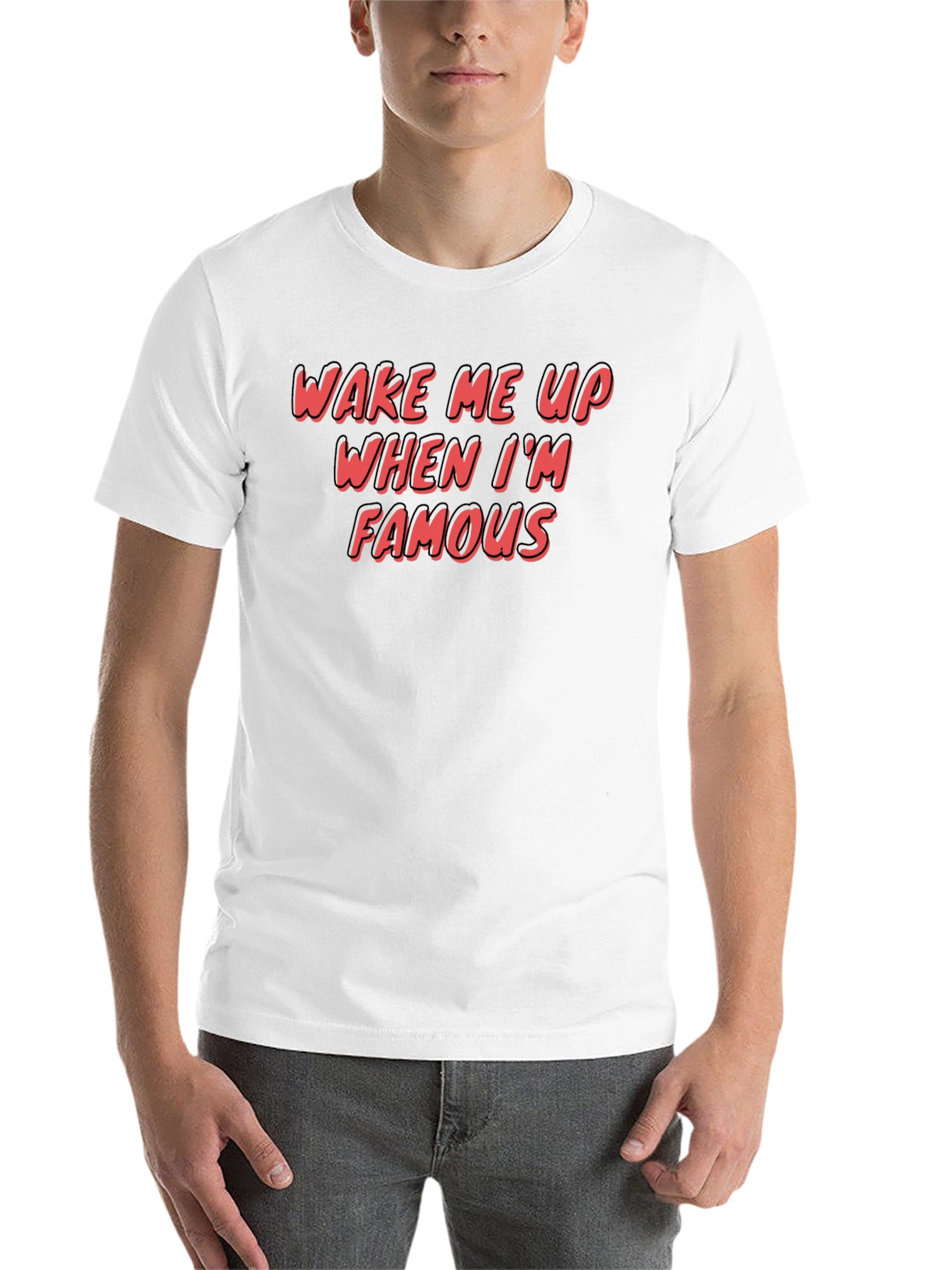 Black Wake Me Up When I'm Famous Graphic T-Shirt view 14