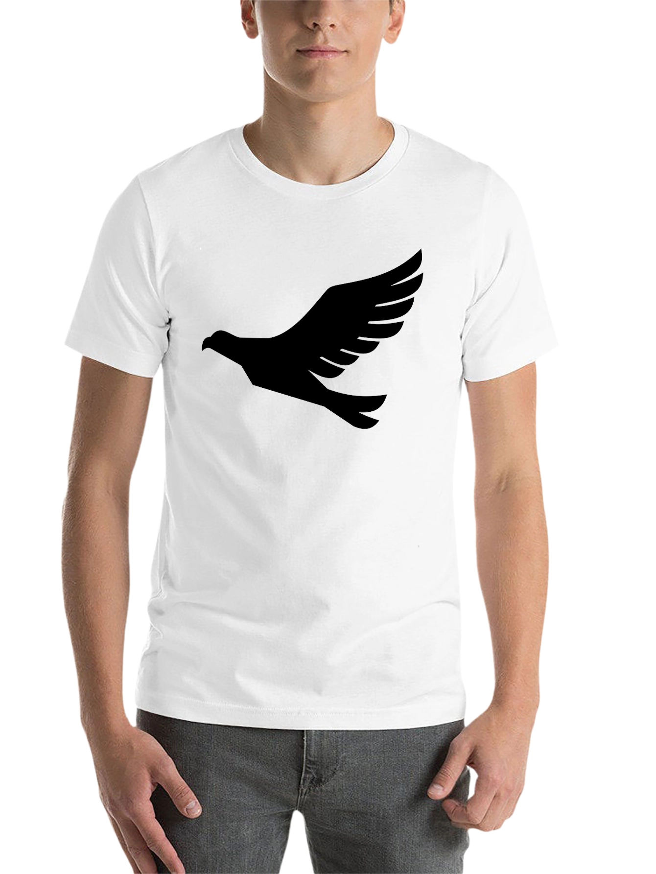 Black Black T-Shirt with Dove Graphic Print view 14