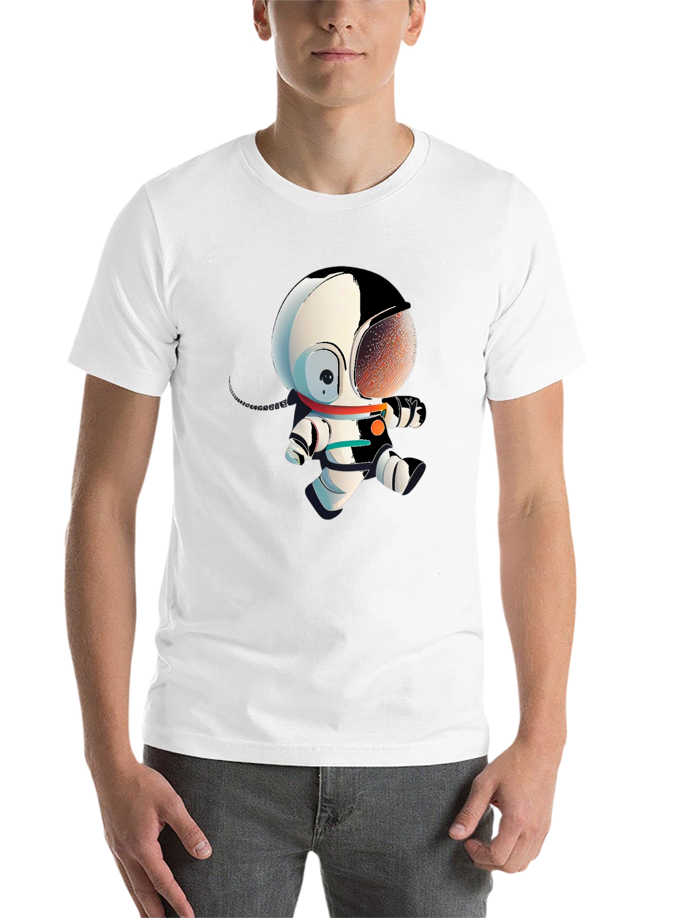 Black Astronaut Cartoon Graphic Tee - Black view 14
