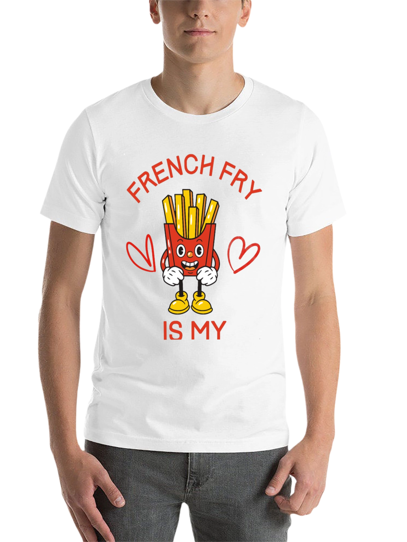 Black French Fry Is My Valentine Funny Graphic T-Shirt view 14