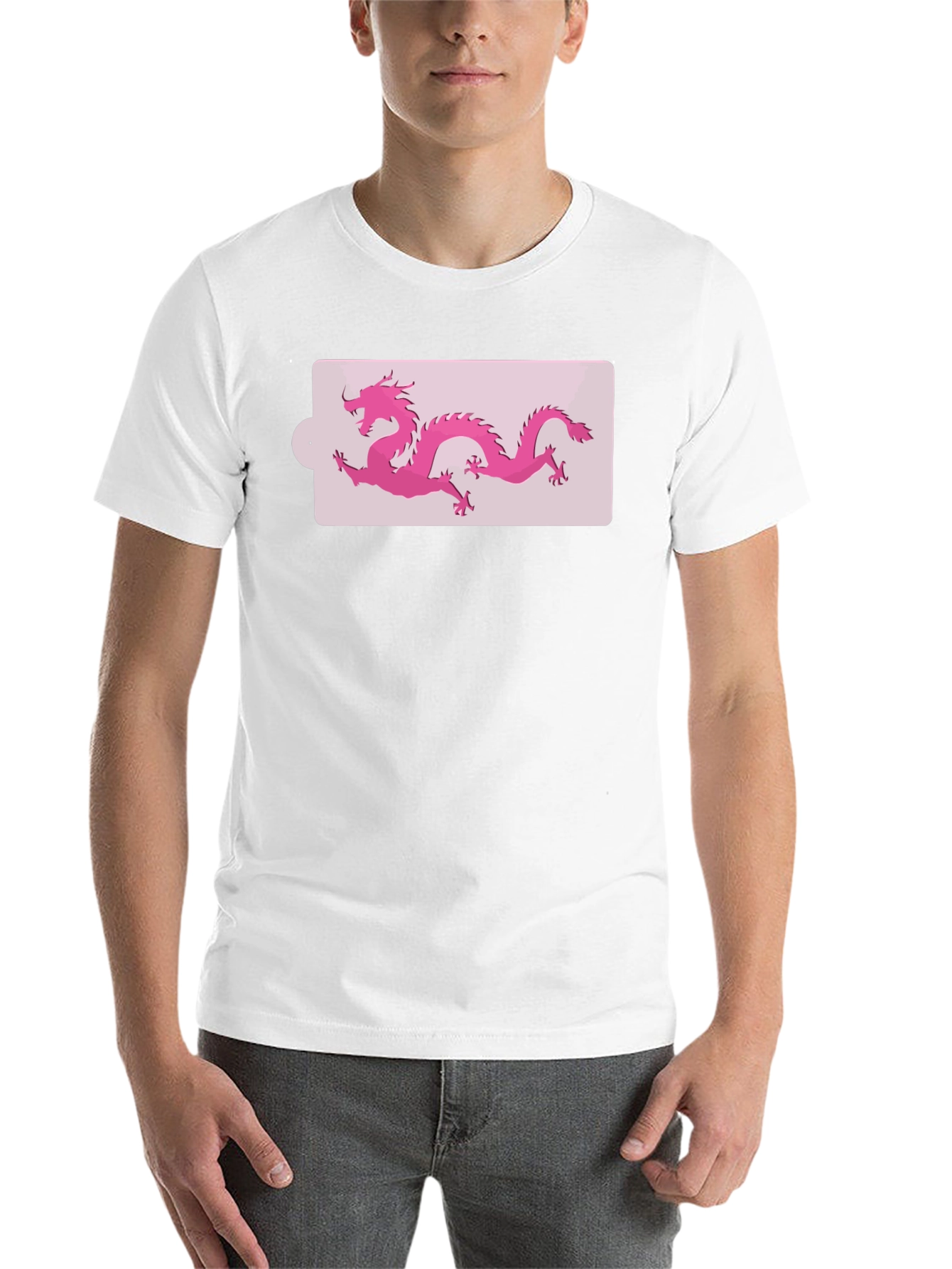 Black Pink Dragon Graphic Black T-Shirt view 14