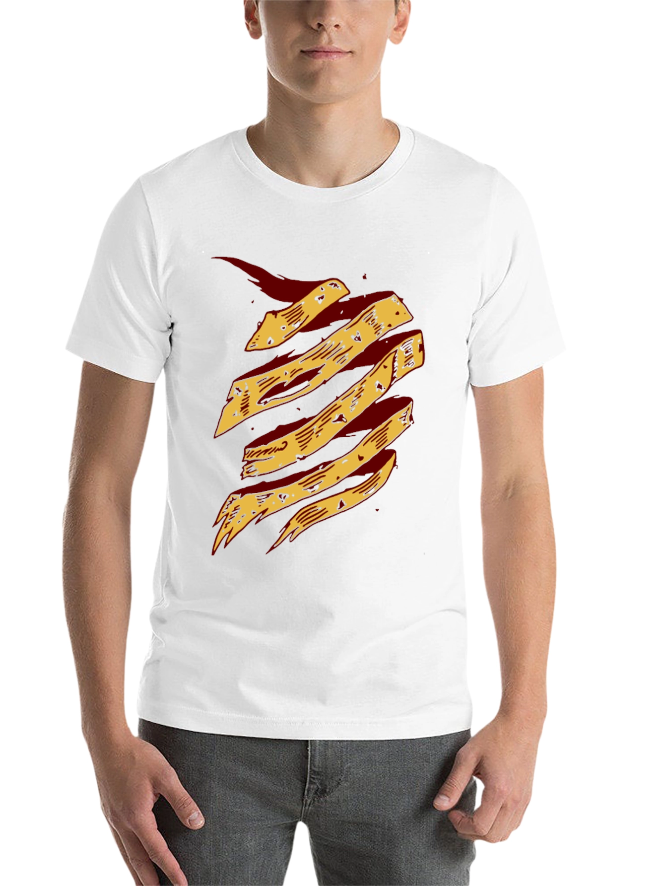 Black Graphic Print T-Shirt - Abstract Design view 14