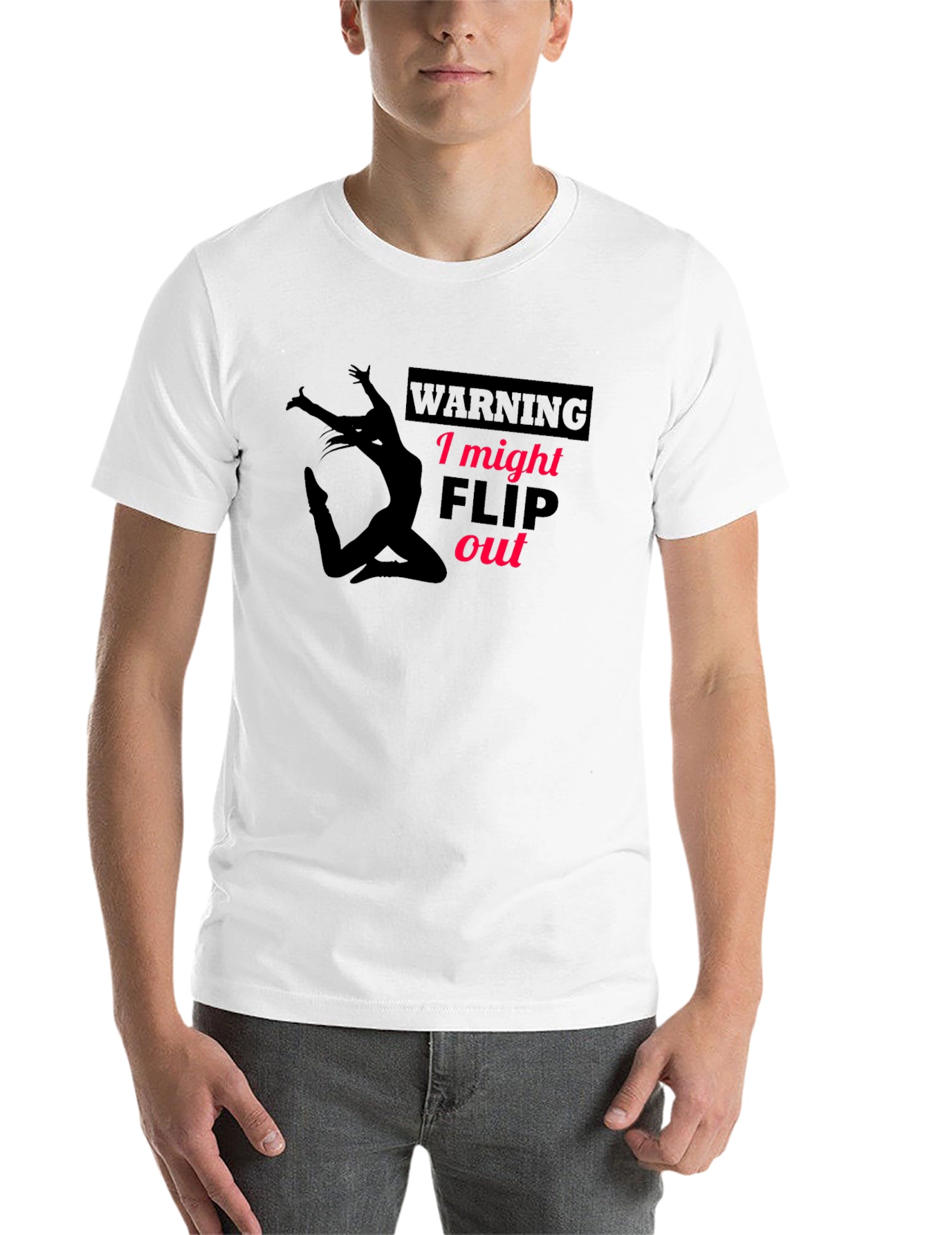 Black Warning: I Might Flip Out Black T-Shirt view 14