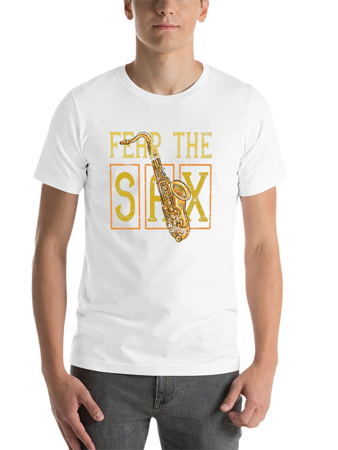 Black Fear The Sax T-Shirt - Musician Tee view 14
