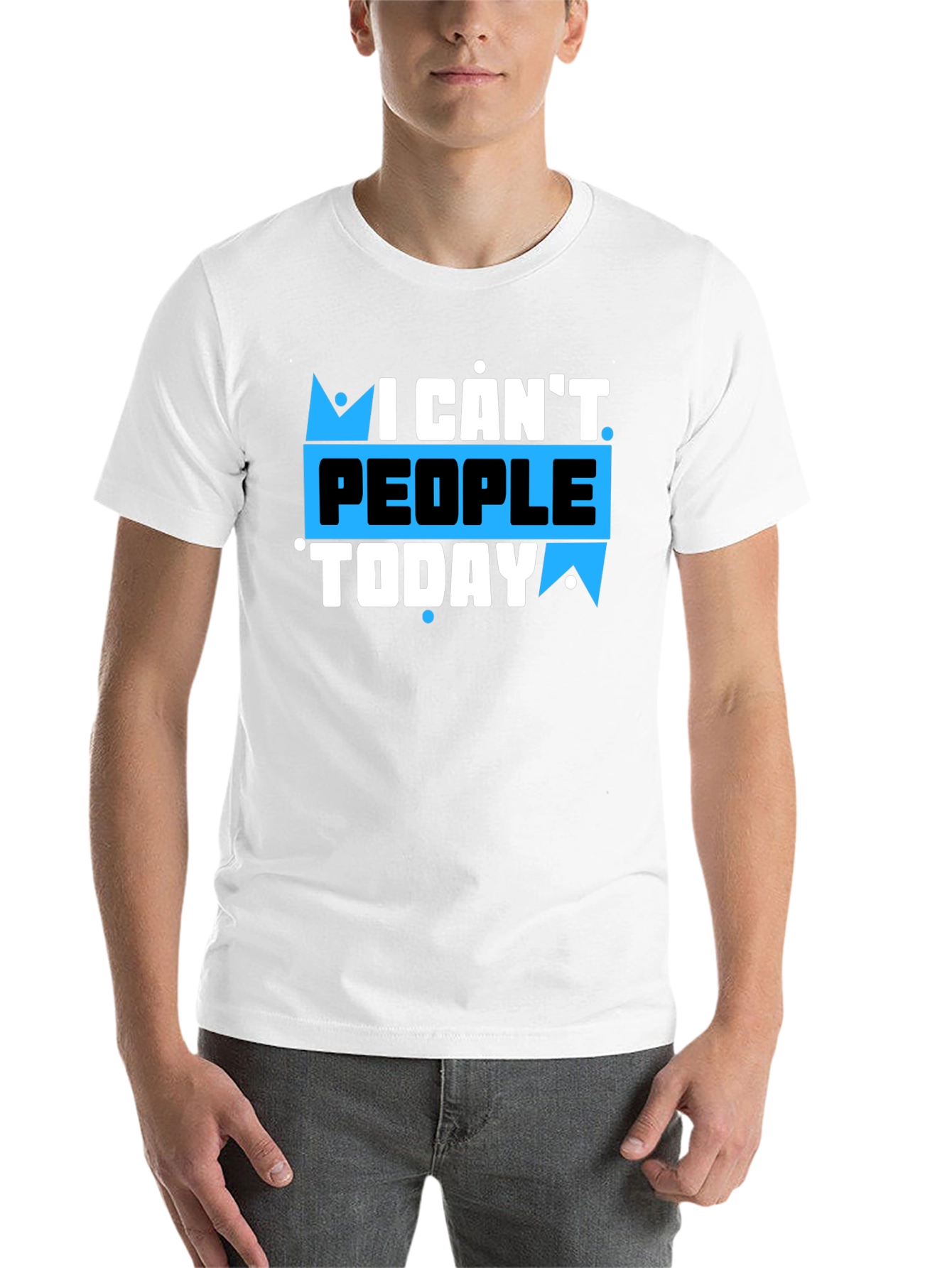 Black I Can't People Today Graphic T-Shirt view 14