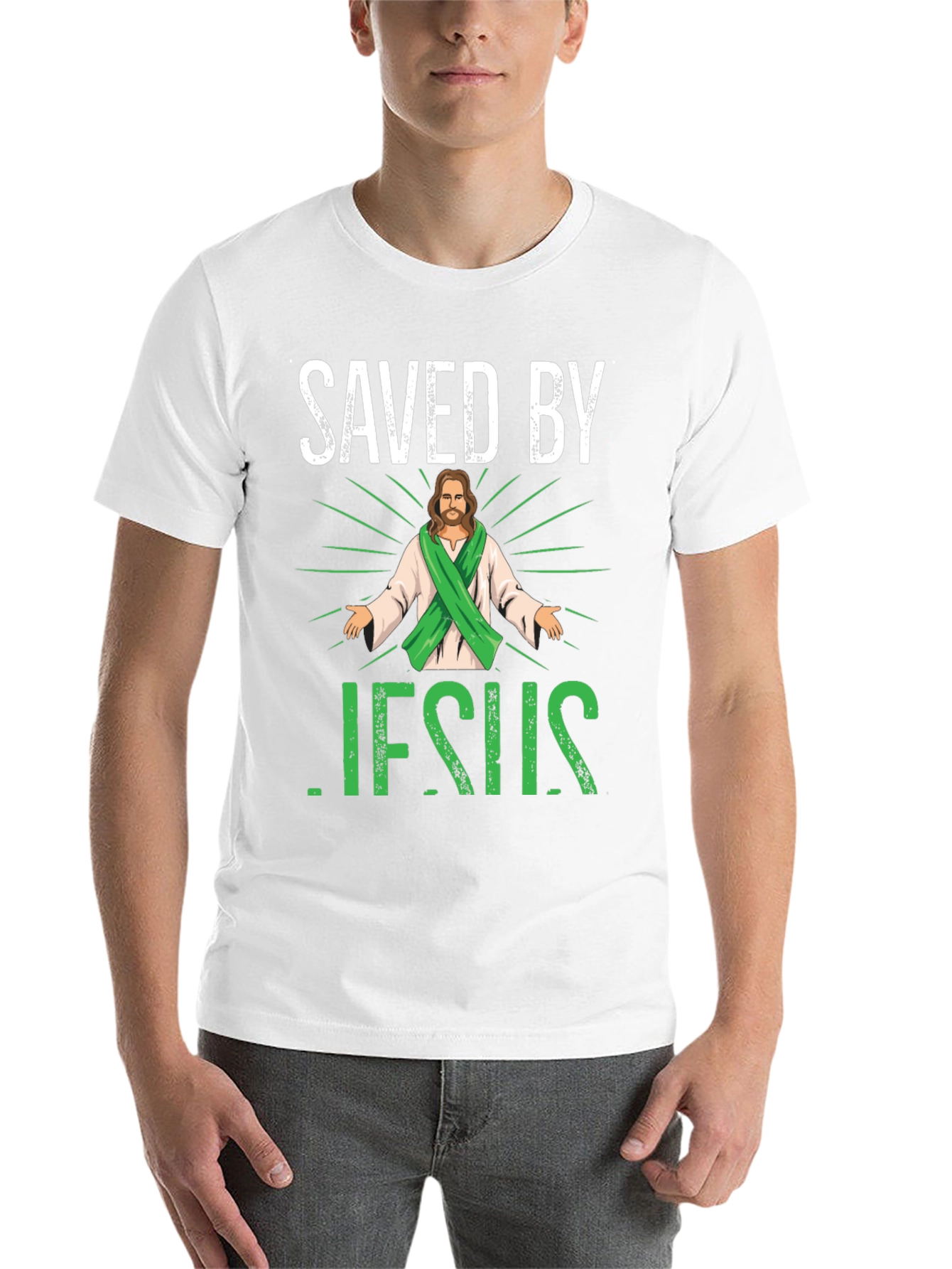 Saved by Jesus Graphic T-Shirt - 14