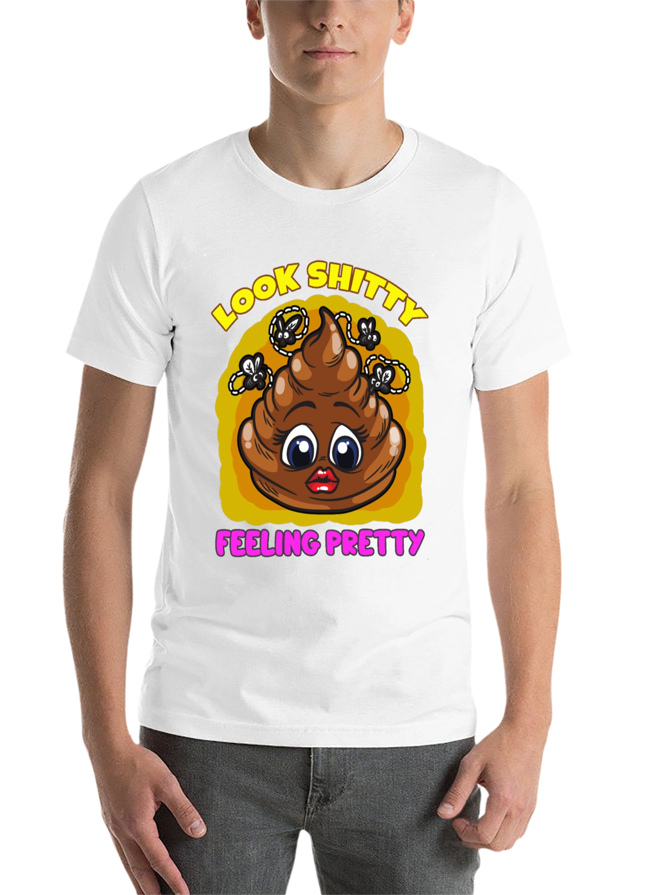 Black Funny "Look Shitty Feeling Pretty" Graphic Tee view 14