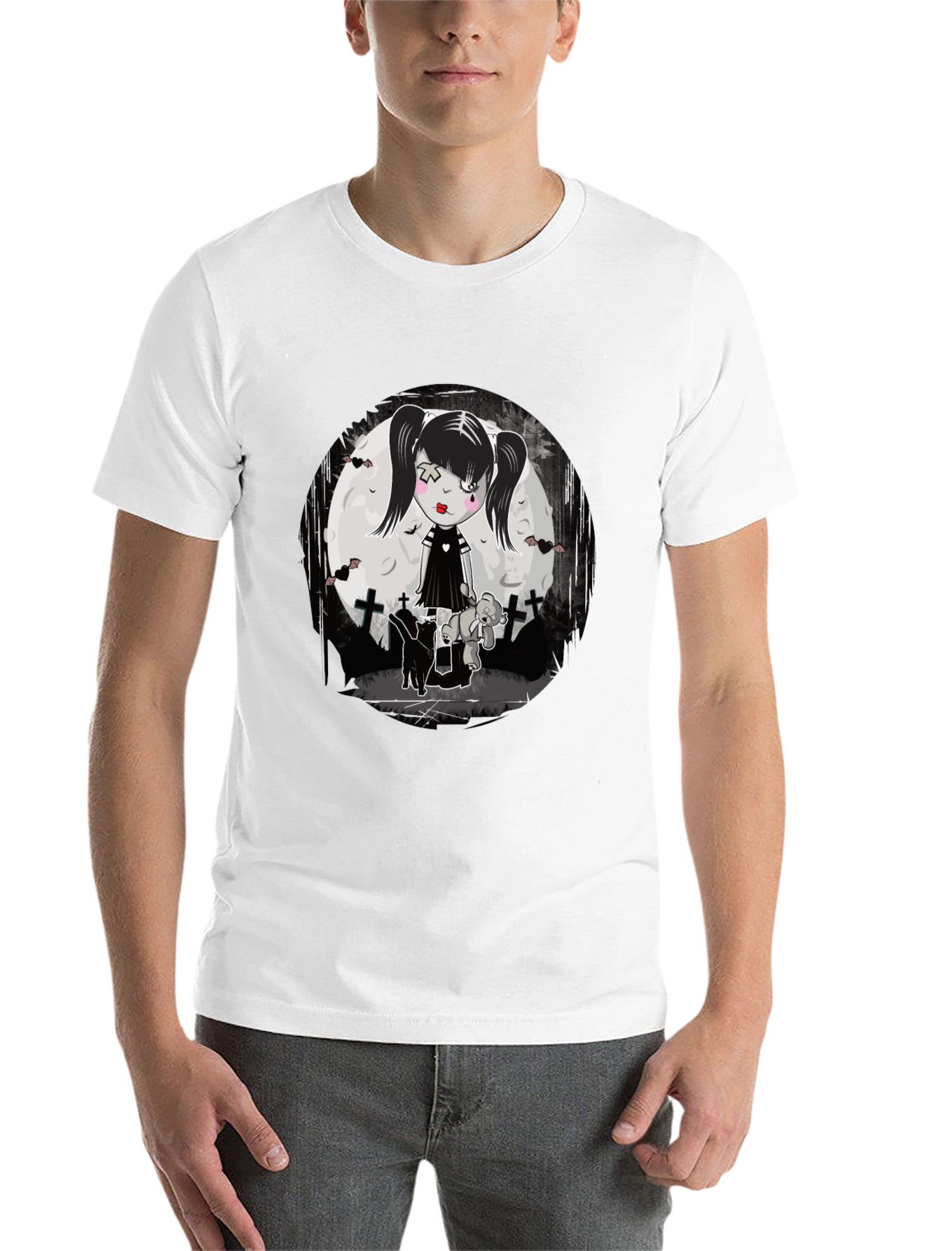 Black Gothic Girl T-Shirt - Emo Style view 14