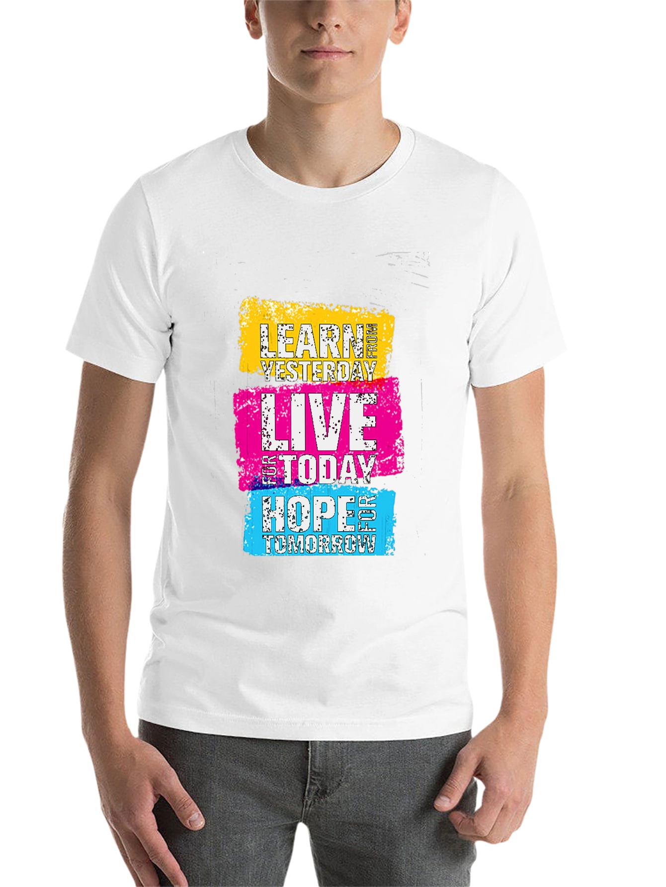 Black Motivational Learn Live Hope Graphic Tee view 14