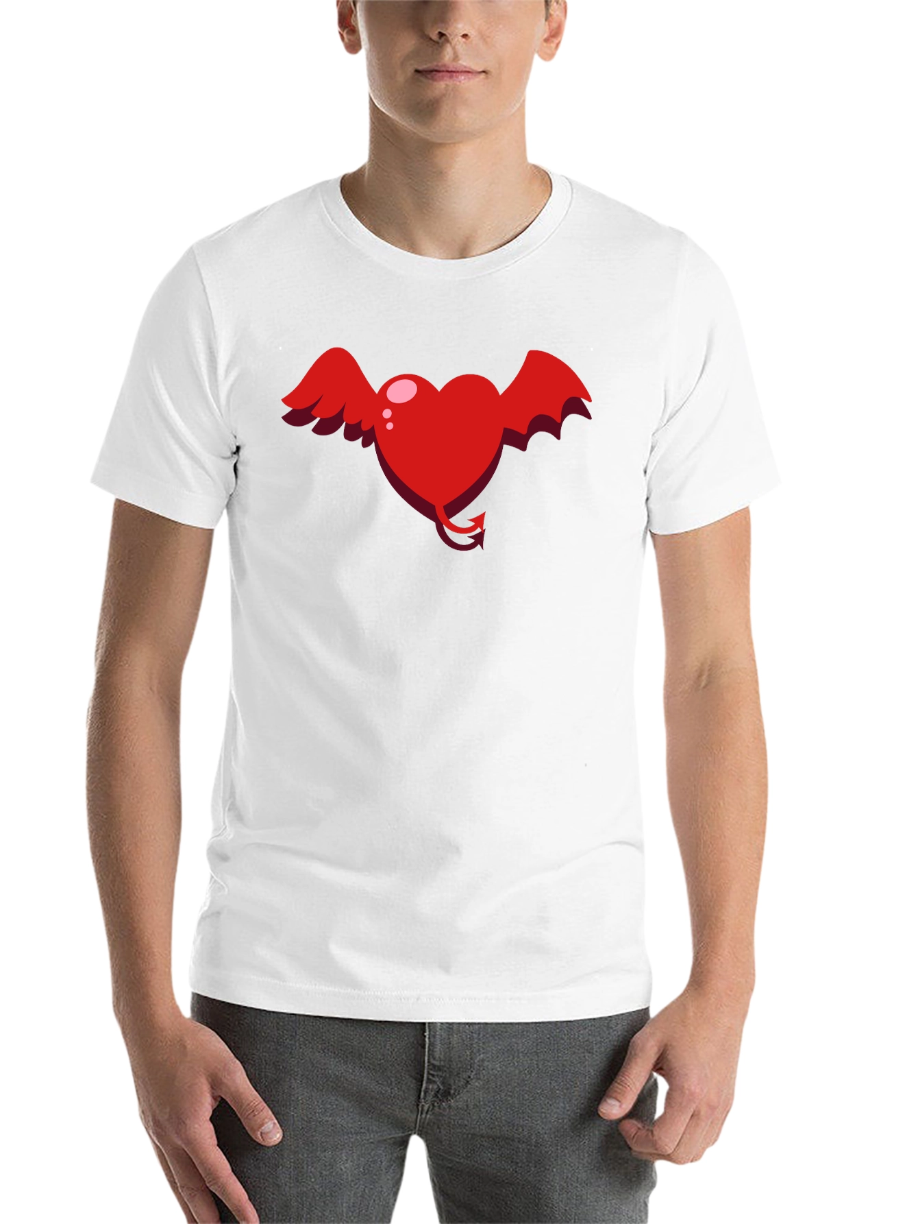 Black Heart Devil Winged Graphic Tee - Unisex view 14